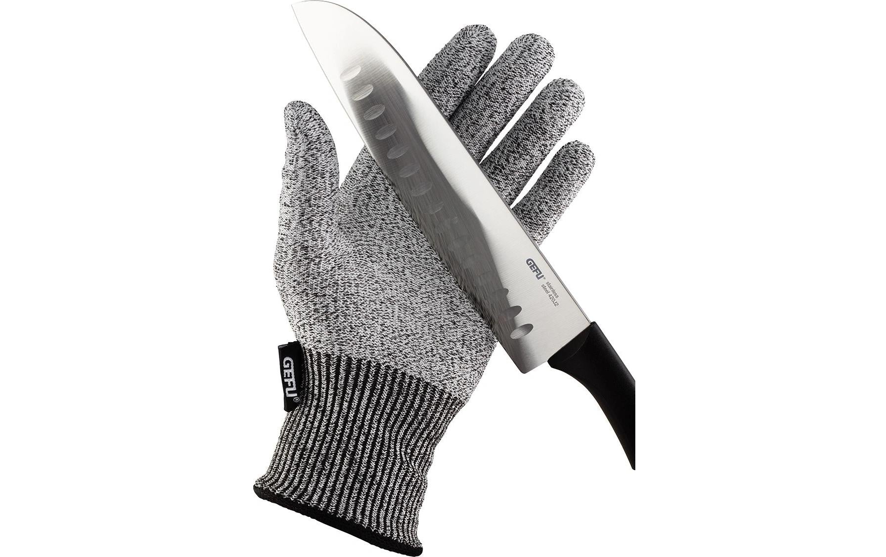 Gefu Schnittschutzhandschuhe SECURO – Universalgrösse, 1 Stück – Glasfasergewebe/Polyester/Kunststoff, Silber