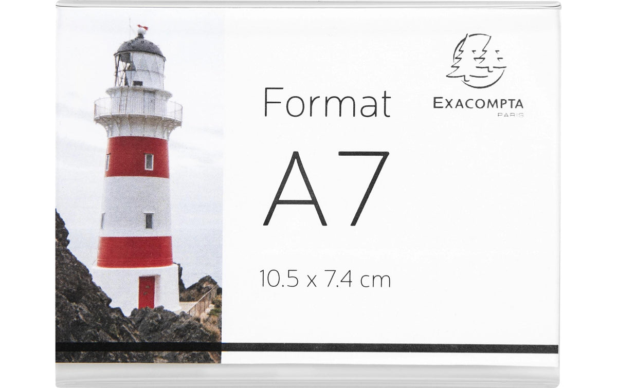 Exacompta Tischaufsteller – für A7 – Querformat – Transparent – Acryl – 10 Stk.