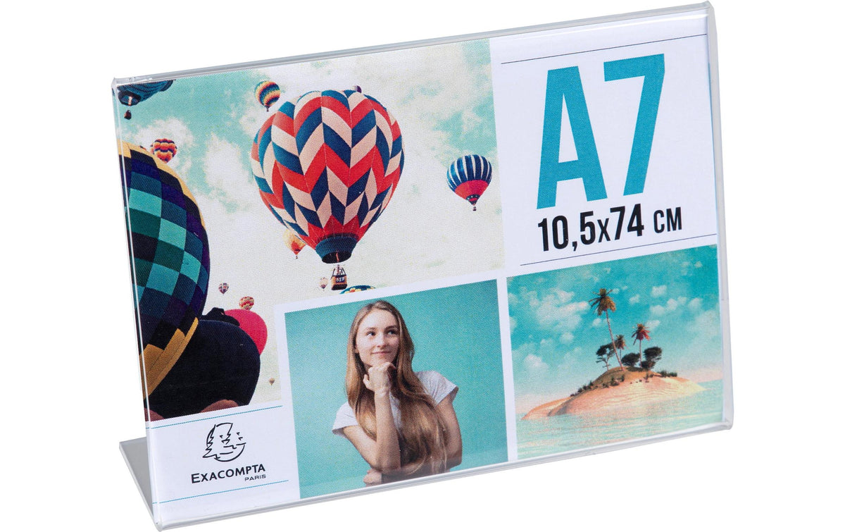 Exacompta Tischaufsteller – für A7 – Querformat – Transparent – Acryl – 10 Stk.