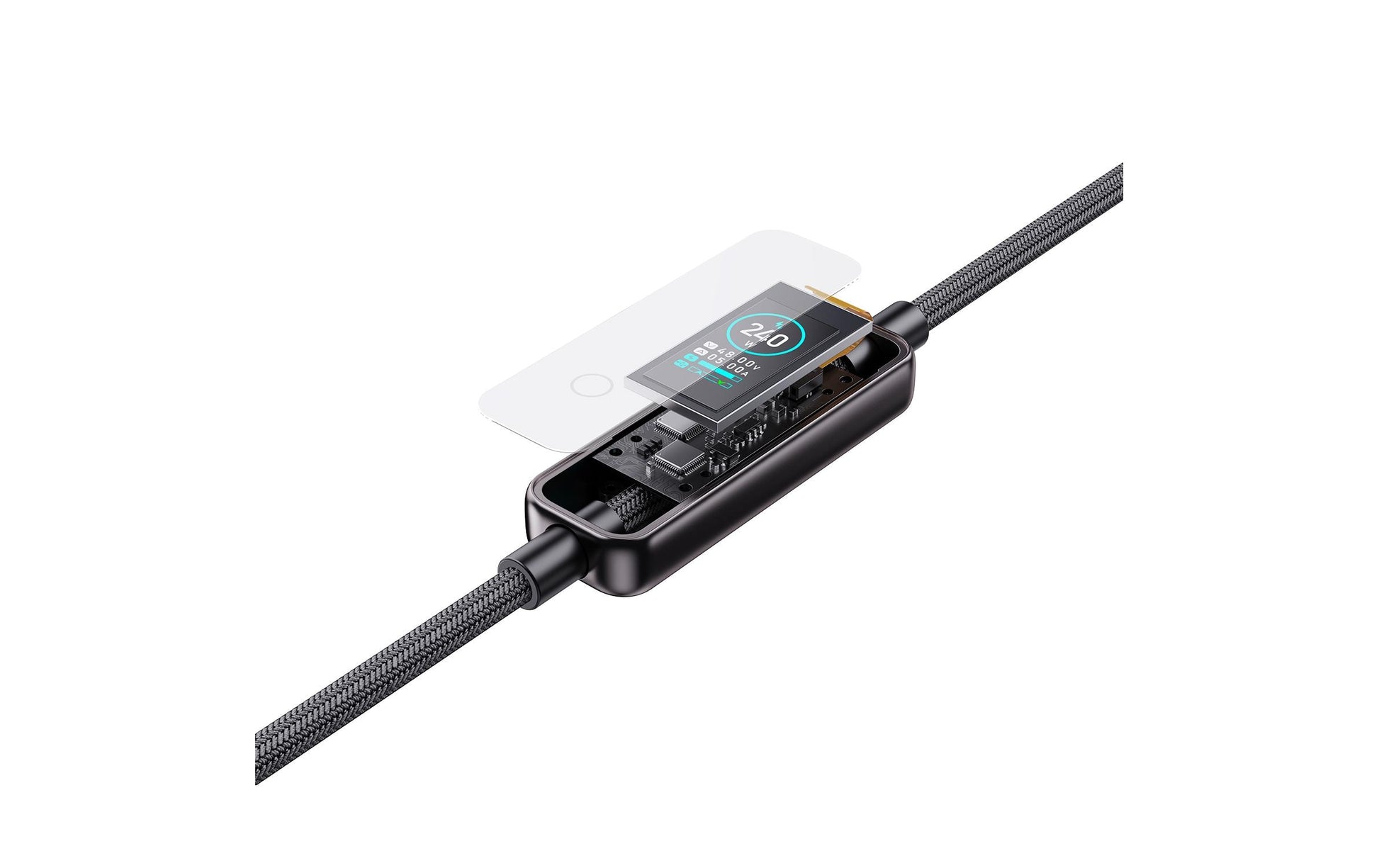 4smarts USB-C auf USB-C Kabel – USB 2.0 (480 Mbit/s) – 1,2 m – PD 240 W – Textilmantel – Schwarz