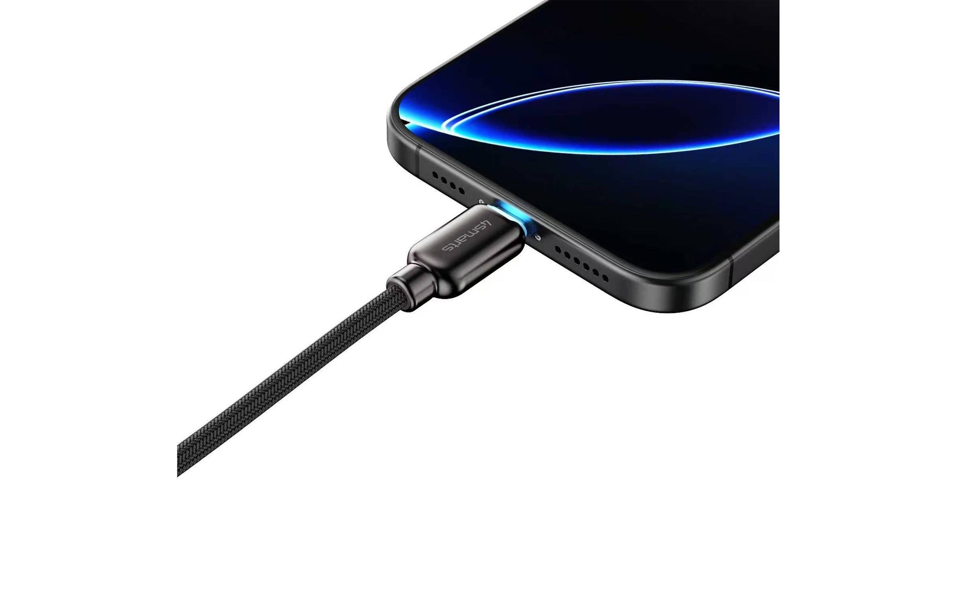 4smarts USB-C auf USB-C Kabel – USB 2.0 (480 Mbit/s) – 1,2 m – PD 240 W – Textilmantel – Schwarz