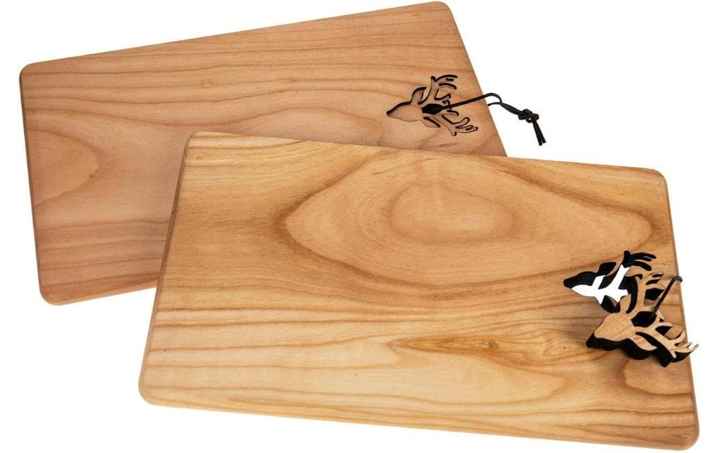Creanorm Geweih – Schneidebrett 30 × 18 × 1,5 cm, Kirschholz, geölt, braun