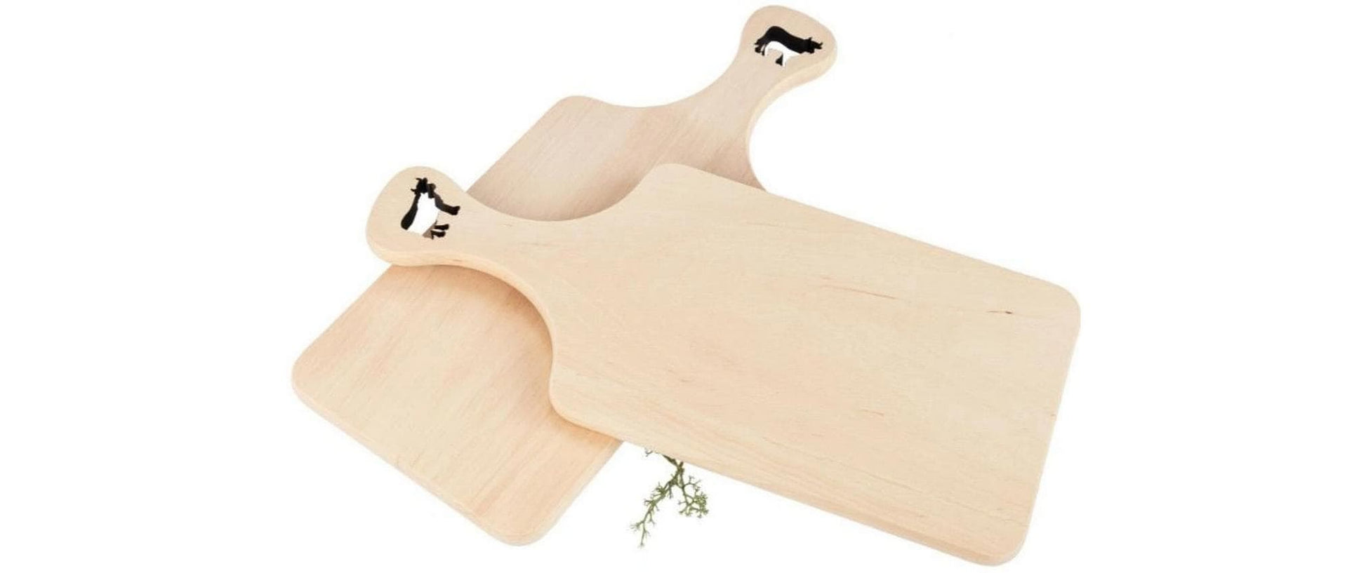 Creanorm Schneidebrett 32 × 14 × 1,2 cm, Holz (Erle), Weiss, mit Griffen