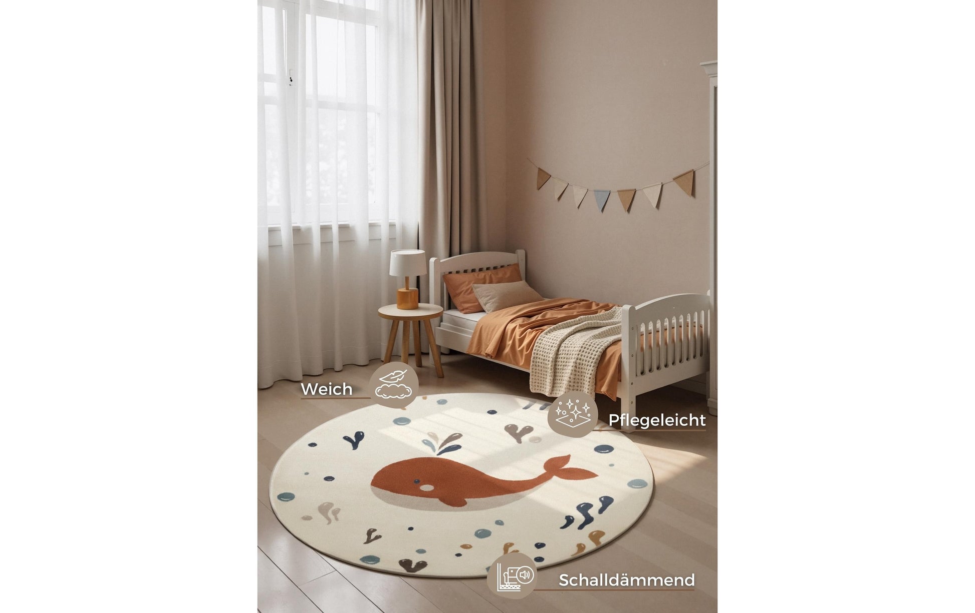 Hanse Home Kinderteppich Moby – 160 cm, Mehrfarbig, Polypropylen