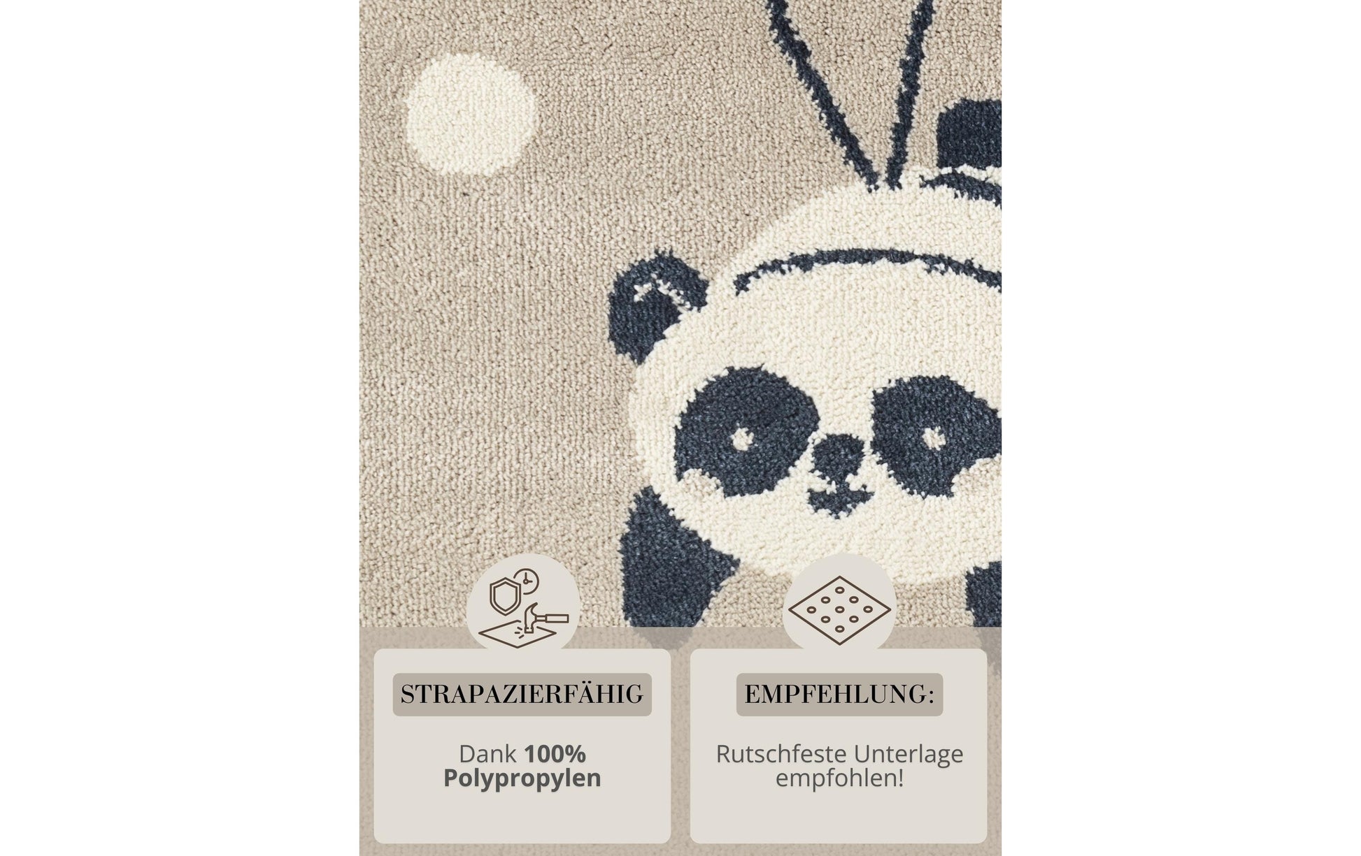Hanse Home Spielteppich Dreamy Panda – 120 × 170 cm, Beige, Polypropylen