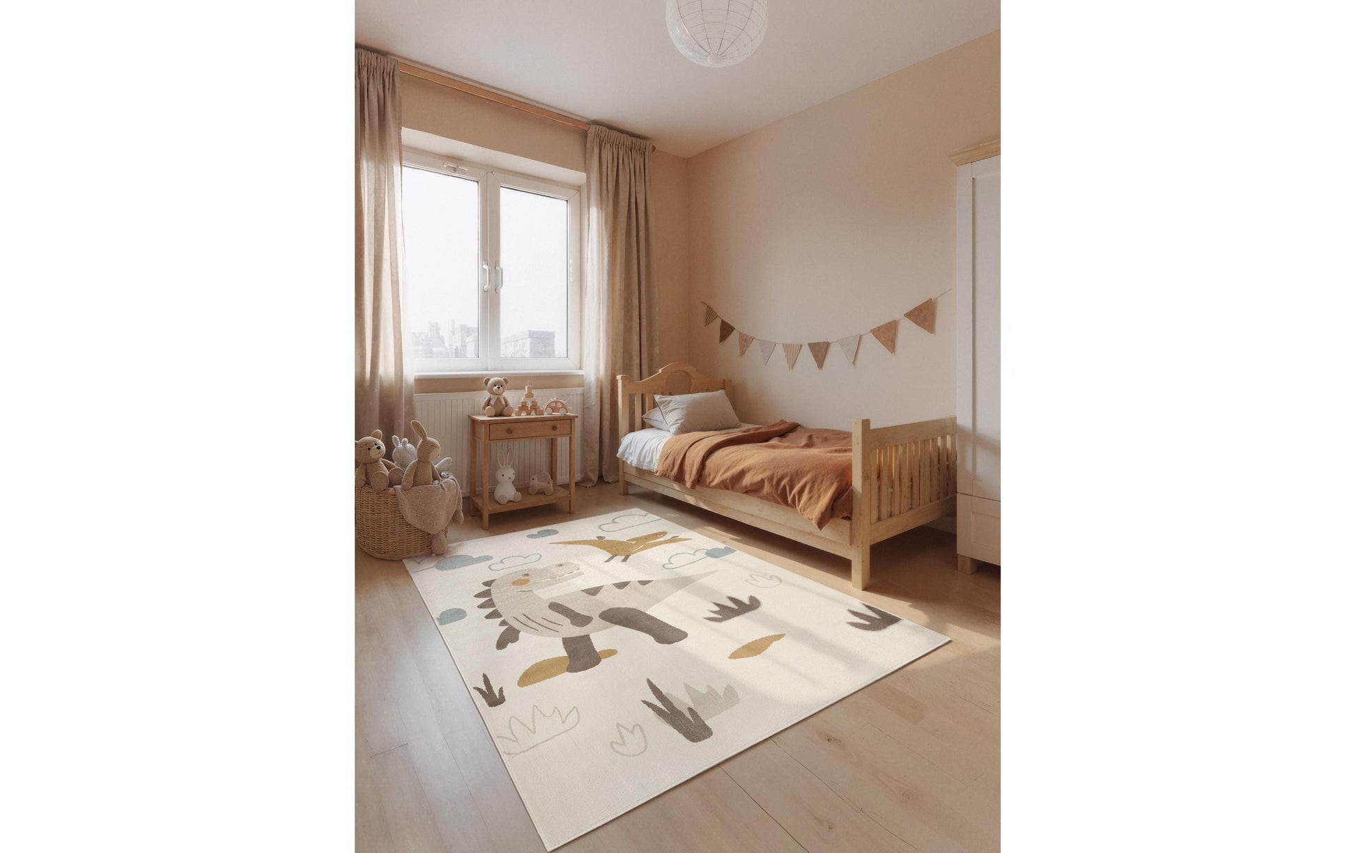 Hanse Home Spielteppich Dino – 160 × 235 cm, Creme, Polypropylen