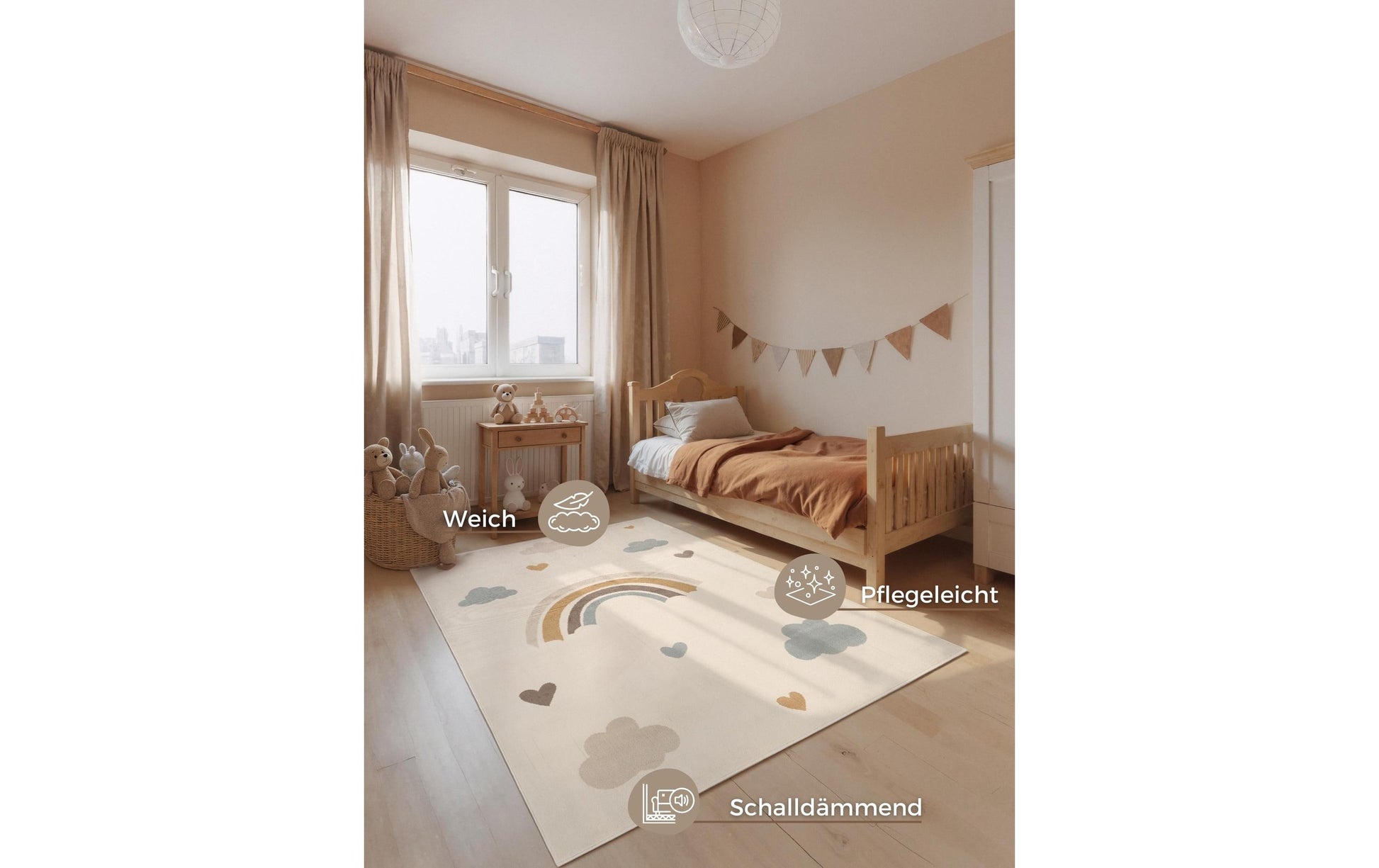 Hanse home Kinderteppich Skyla – 120 × 170 cm, Mehrfarbig, 100% Polypropylen