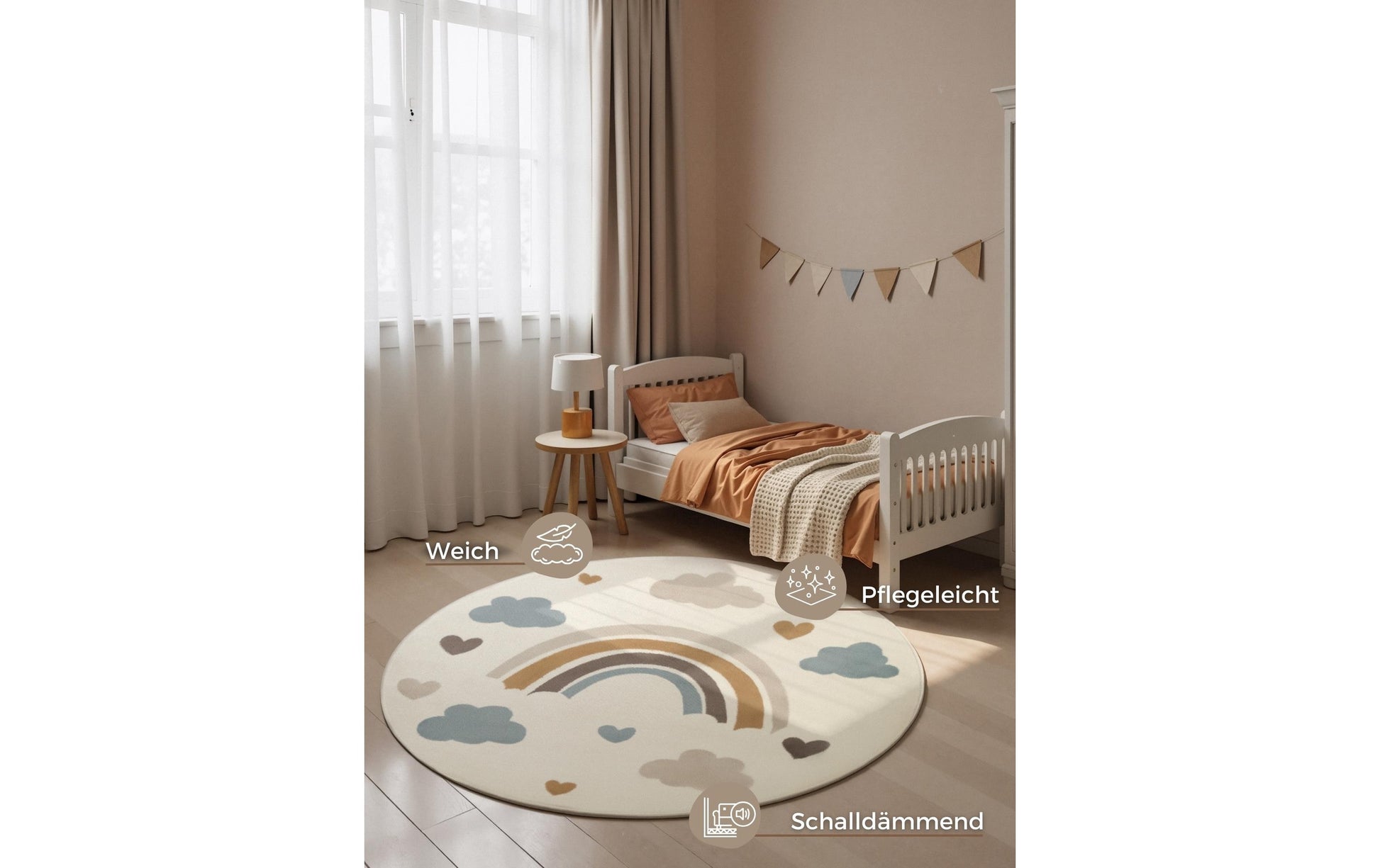 Hanse Home Kinderteppich Skyla – 160 cm, Mehrfarbig, 100% Polypropylen