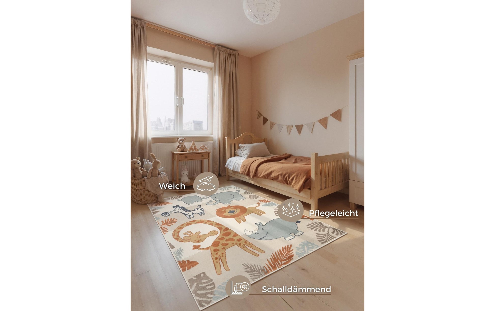 Hanse Home Kinderteppich Savanna – 120 × 170 cm, Mehrfarbig, Polypropylen