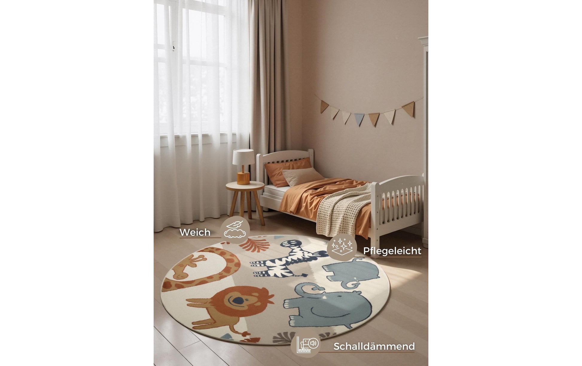 Hanse Home Kinderteppich Savanna – 160 cm, Mehrfarbig, 100% Polypropylen