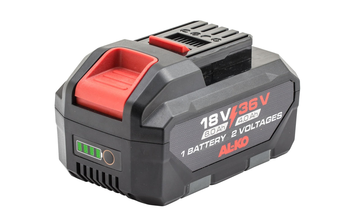 AL-KO Ersatzakku, Li-Ion, 36 V (4 Ah) / 18 V (8 Ah), 144 Wh – für AL-KO ENERGY FLEX 36 V