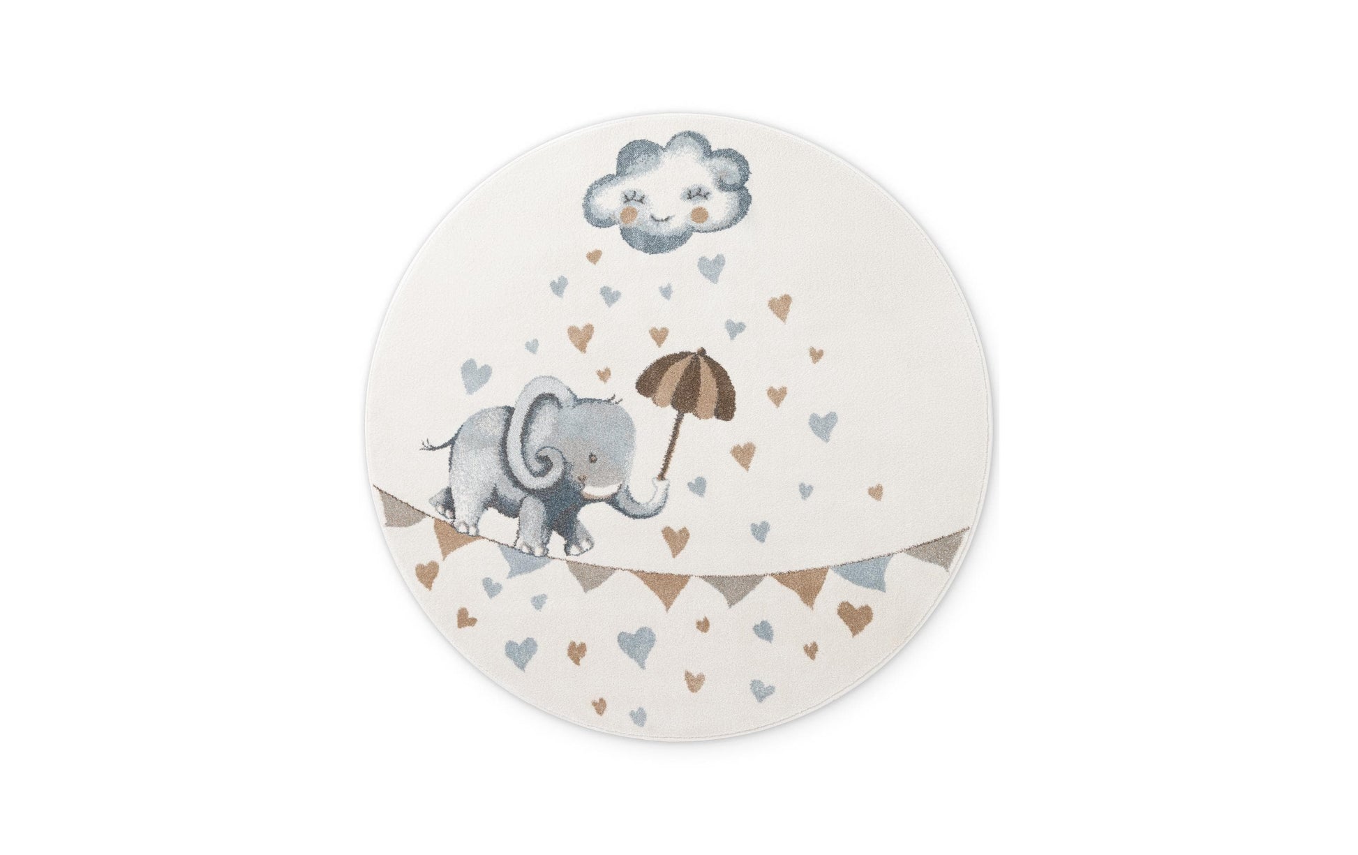 Villeroy & Boch Bodenmatte Elephant Rainy – Ø 160 cm, Creme, 100% Polypropylen