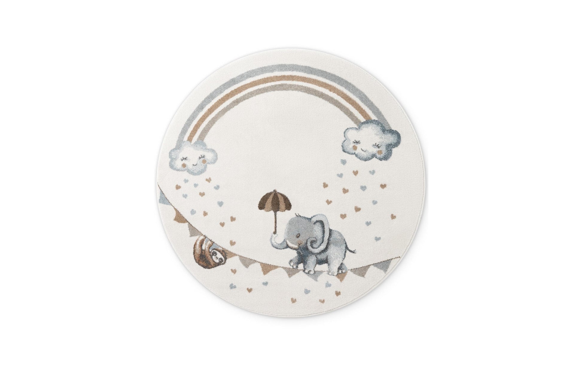 Villeroy & Boch Elephant Rainbow Teppich – Ø 160 cm – Polypropylen, beige