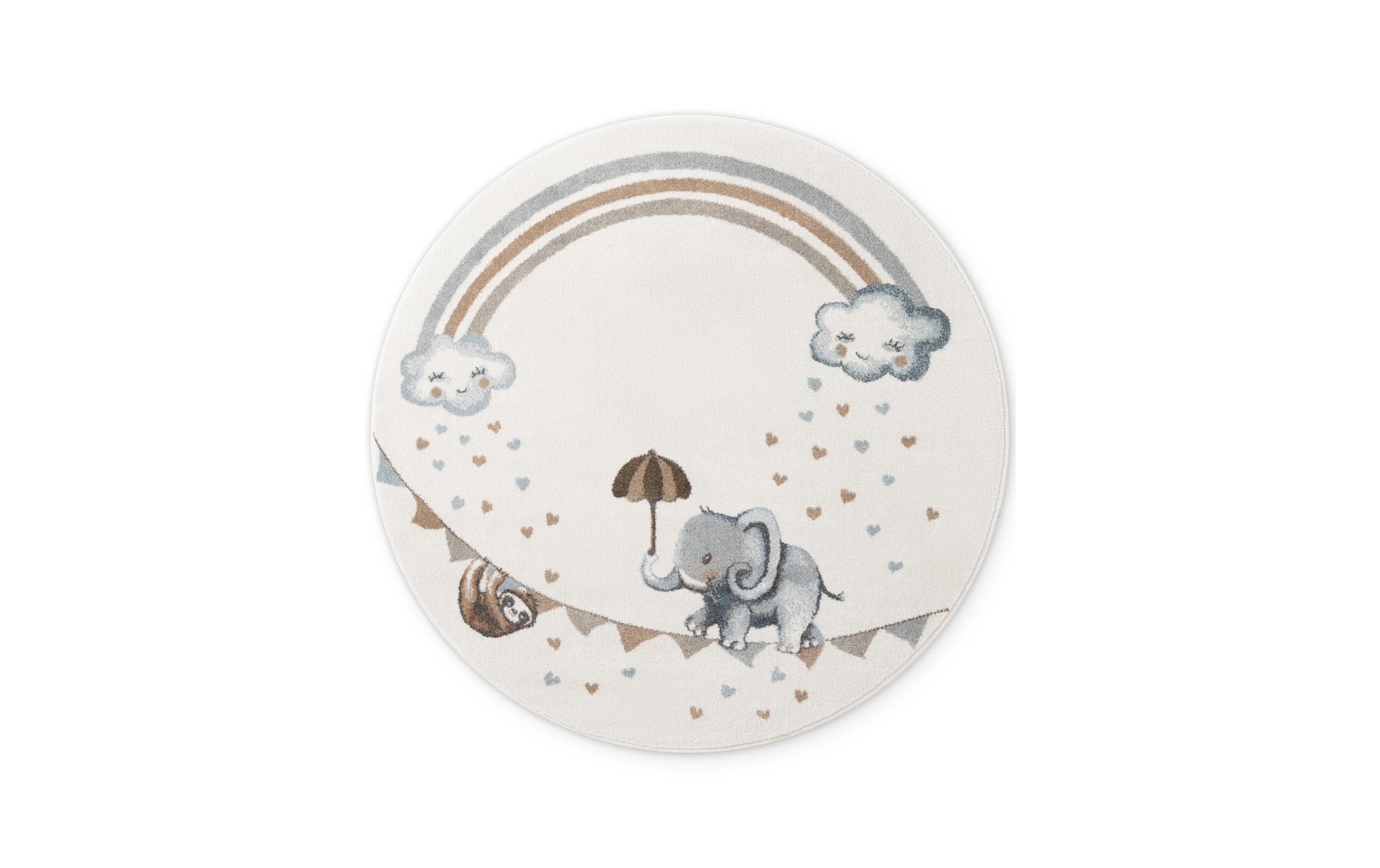 Villeroy & Boch Elephant Rainbow Teppich – Ø 160 cm – Polypropylen, beige
