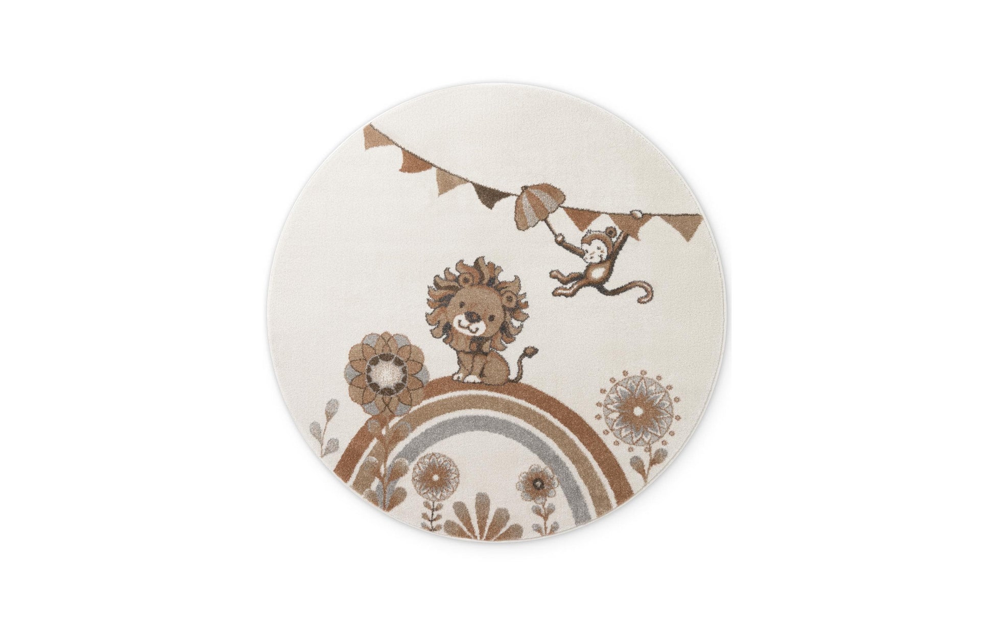 Villeroy & Boch Like a Lion Kinderteppich – Ø 160 cm – Polypropylen, beige