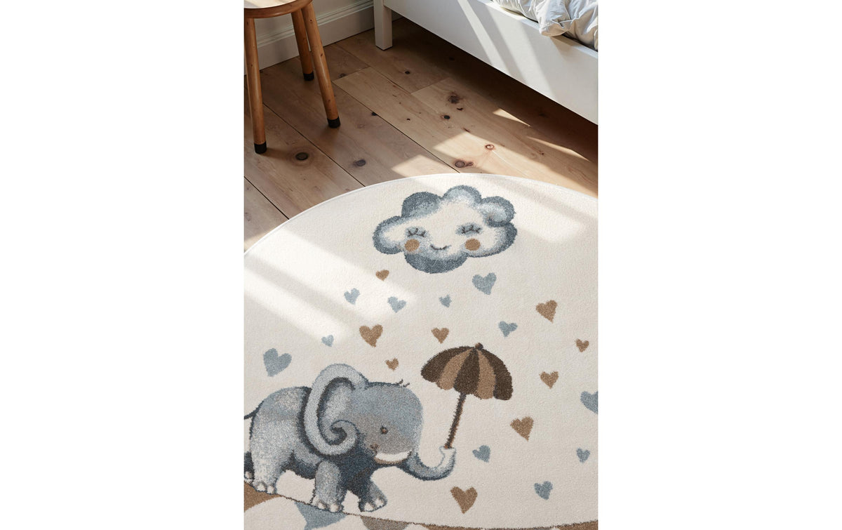 Villeroy & Boch Bodenmatte Elephant Rainy – Ø 160 cm, Creme, 100% Polypropylen