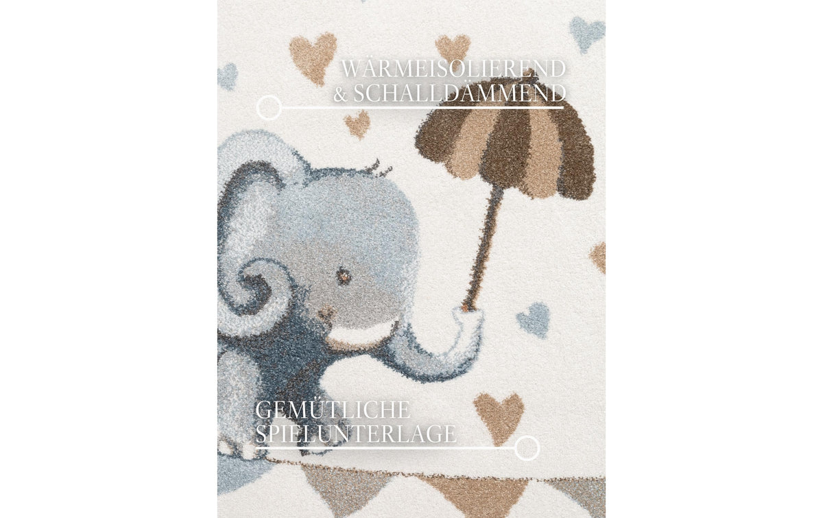 Villeroy & Boch Bodenmatte Elephant Rainy – Ø 160 cm, Creme, 100% Polypropylen