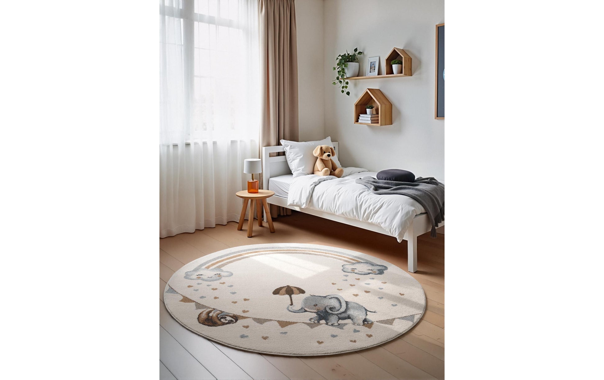 Villeroy & Boch Elephant Rainbow Teppich – Ø 160 cm – Polypropylen, beige