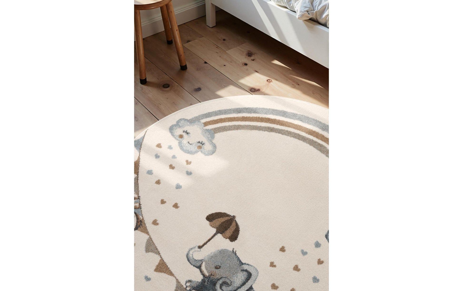 Villeroy & Boch Elephant Rainbow Teppich – Ø 160 cm – Polypropylen, beige