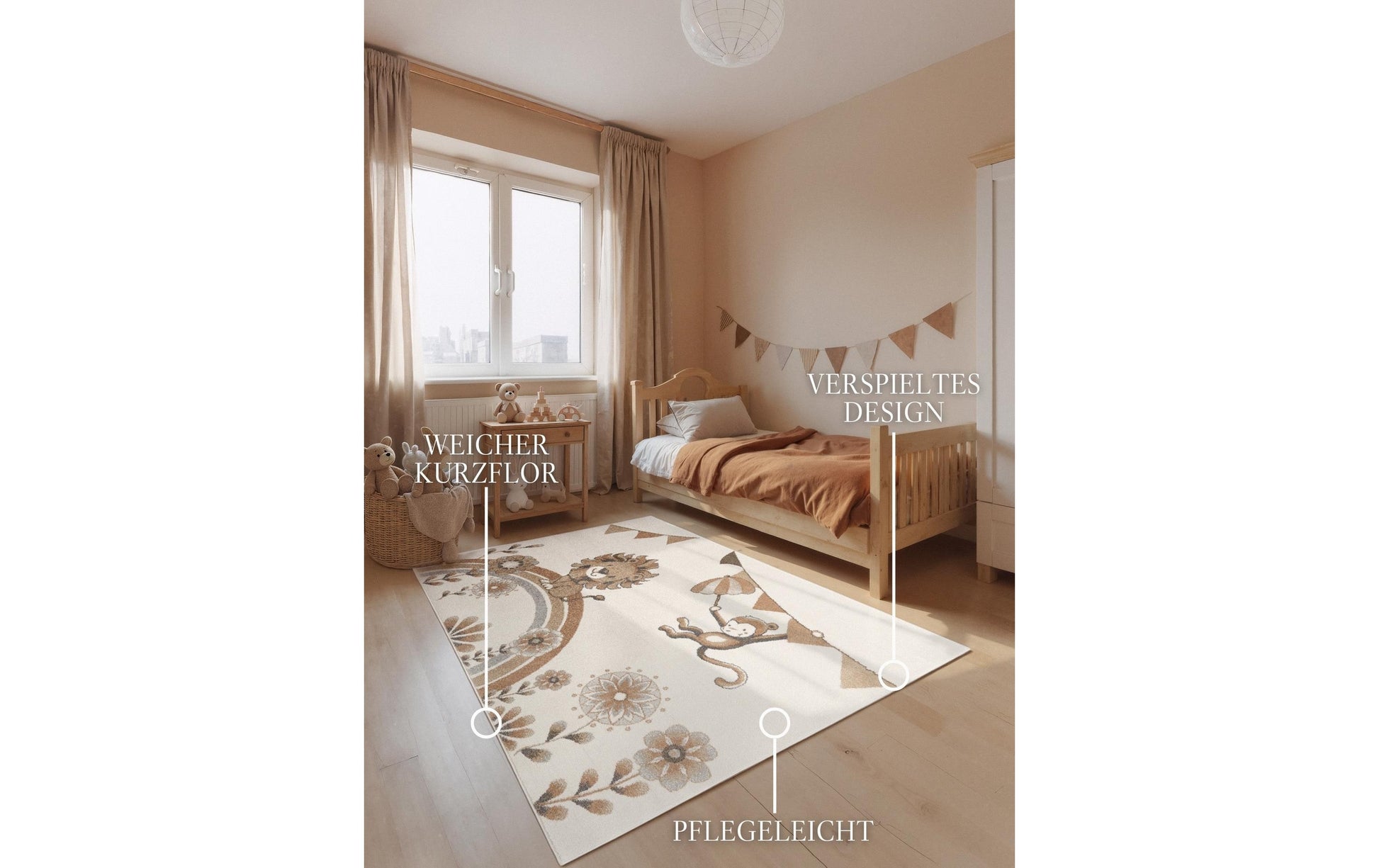 Villeroy & Boch Lion Summer Party Teppich – 160 × 230 cm – Polypropylen, beige