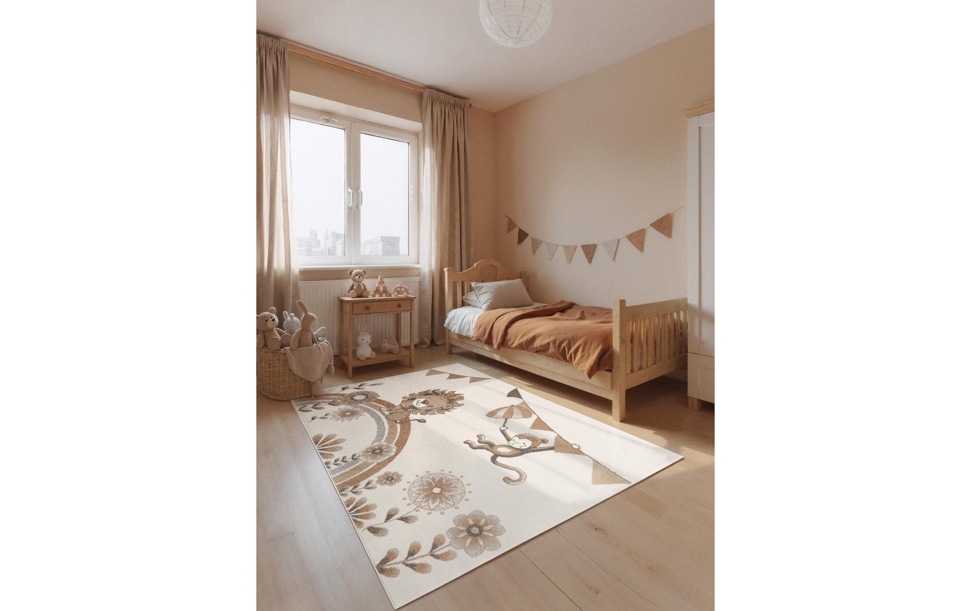 Villeroy & Boch Bodenmatte Kind. Lion Summer Party – 120 × 170 cm, Creme, Polypropylen