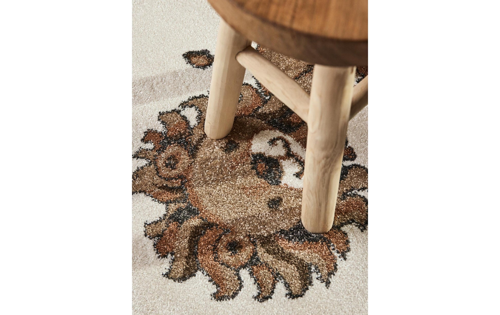 Villeroy & Boch Like a Lion Kinderteppich – Ø 160 cm – Polypropylen, beige