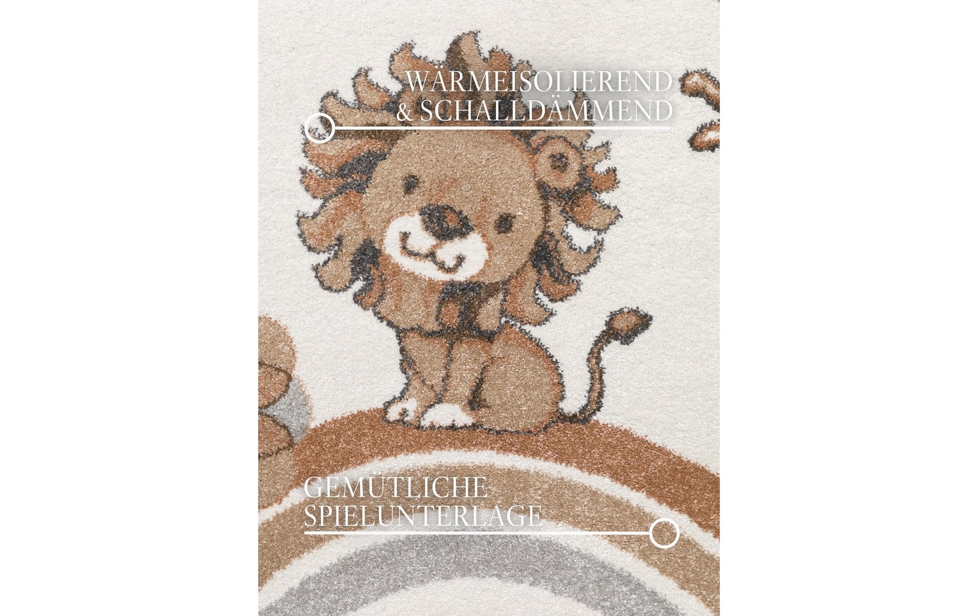 Villeroy & Boch Like a Lion Kinderteppich – Ø 160 cm – Polypropylen, beige