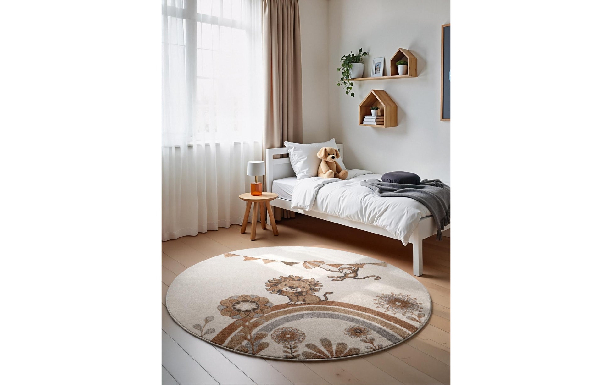 Villeroy & Boch Like a Lion Kinderteppich – Ø 160 cm – Polypropylen, beige