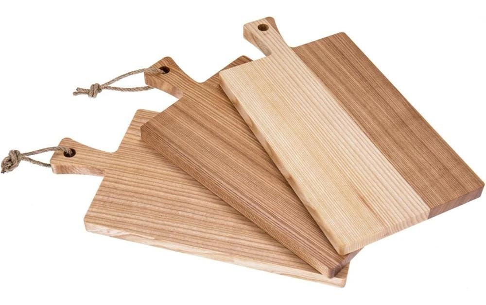 Creanorm Schneidebrett 40 × 20 × 2 cm, Esche, mit Griffen