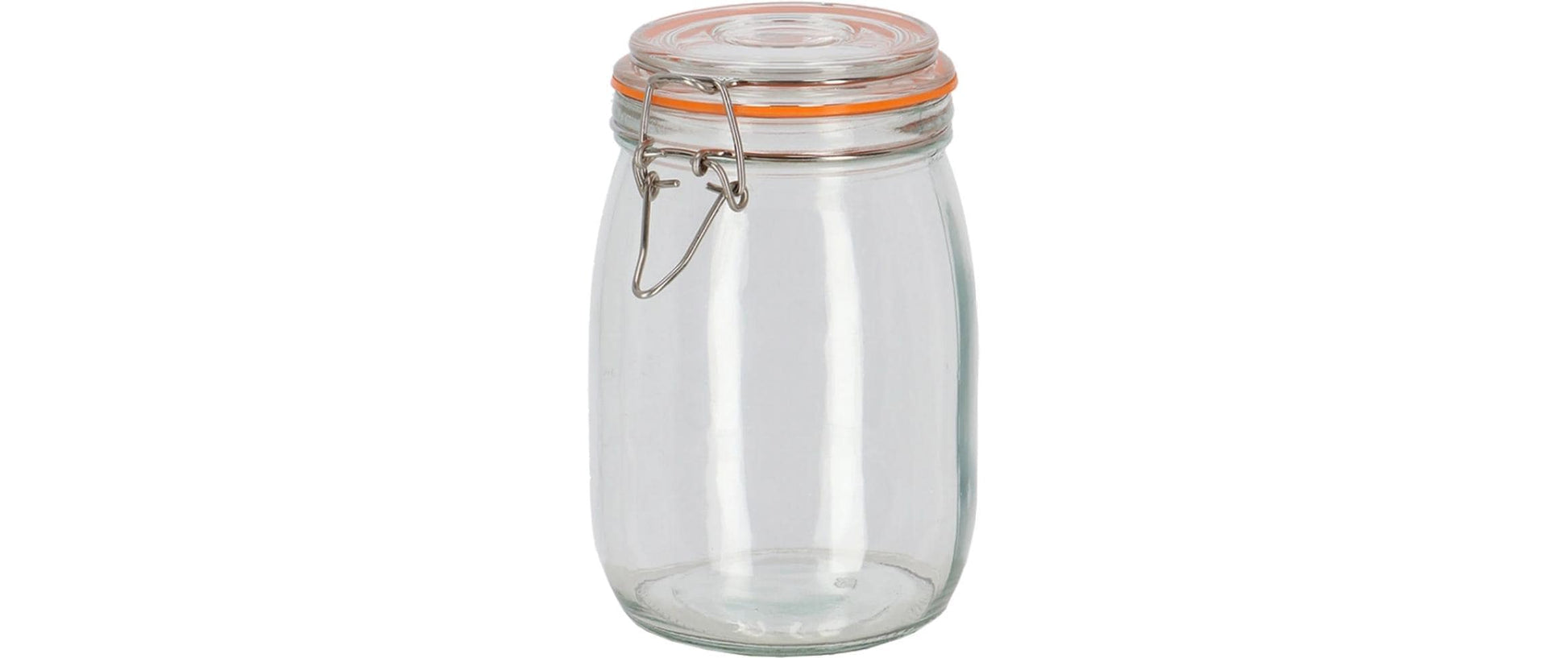 Esschert Design Vorratsdose 1 l, Glas/Edelstahl/Silikon, transparent