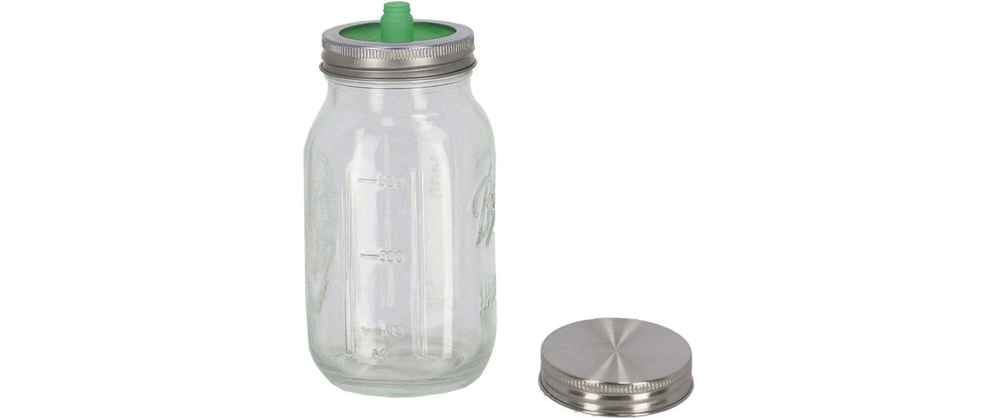 Esschert Design Fermentationsglas 400 ml, Glas/Weissblech/Silikon, transparent