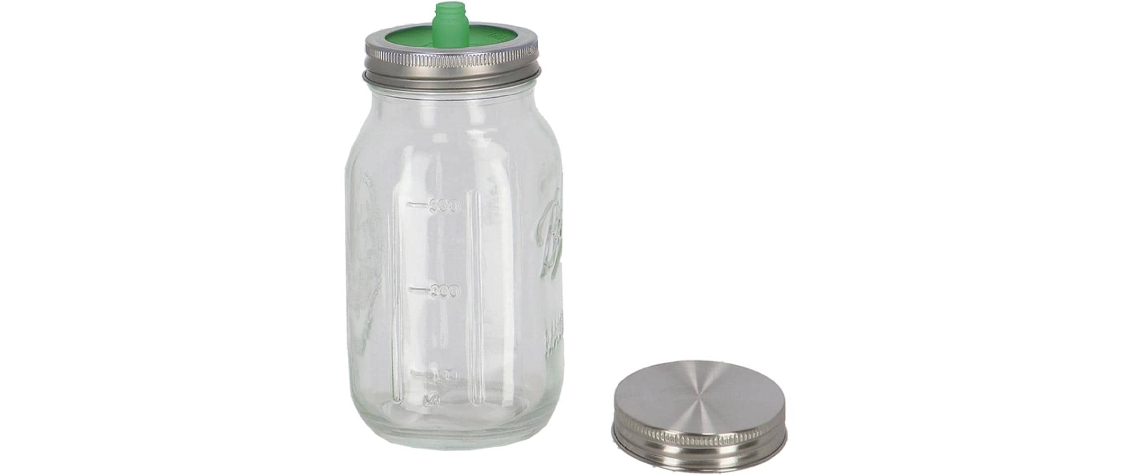 Esschert Design Fermentationsglas 400 ml, Glas/Weissblech/Silikon, transparent