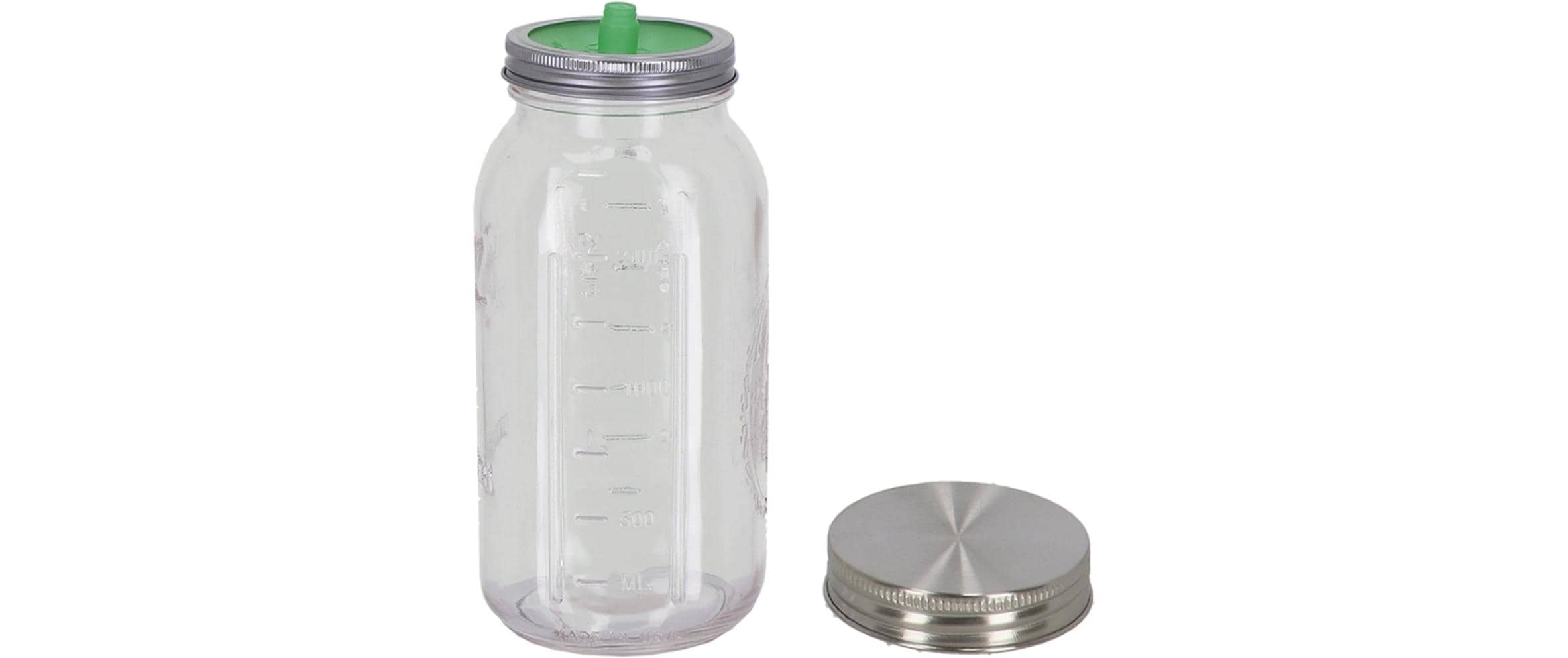 Esschert Design Fermentationsglas – 1,8 l, 9,2 × 9,2 × 18,3 cm, Glas, Transparent, mit Deckel