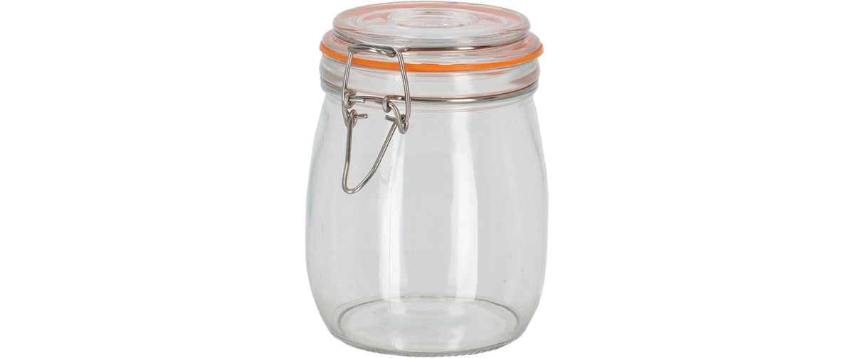 Esschert Design Einmachglas – 750 ml, H 14,3 cm, Glas, Transparent, mit Bügelverschluss