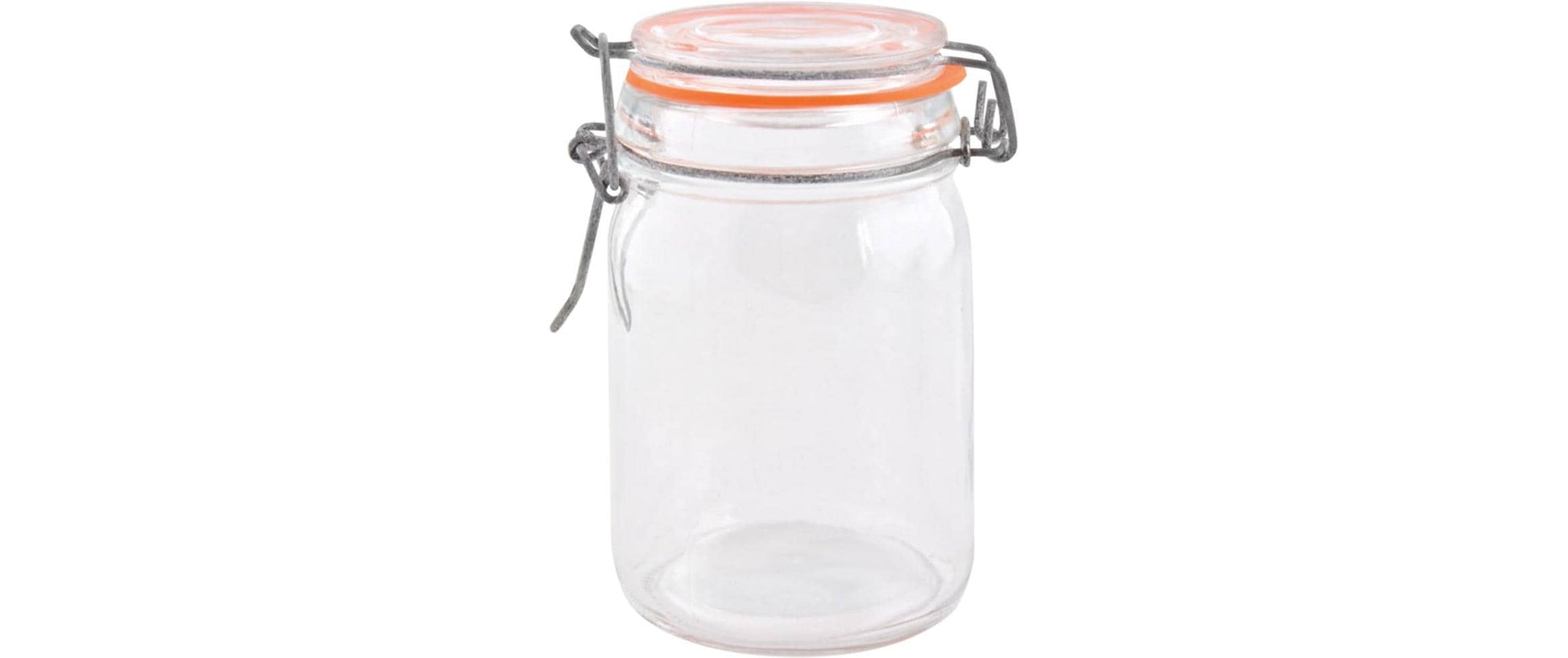 Esschert Design Vorratsdose 230 ml, Ø 7 × 11,8 cm, Glas/Gummi/Metall, transparent
