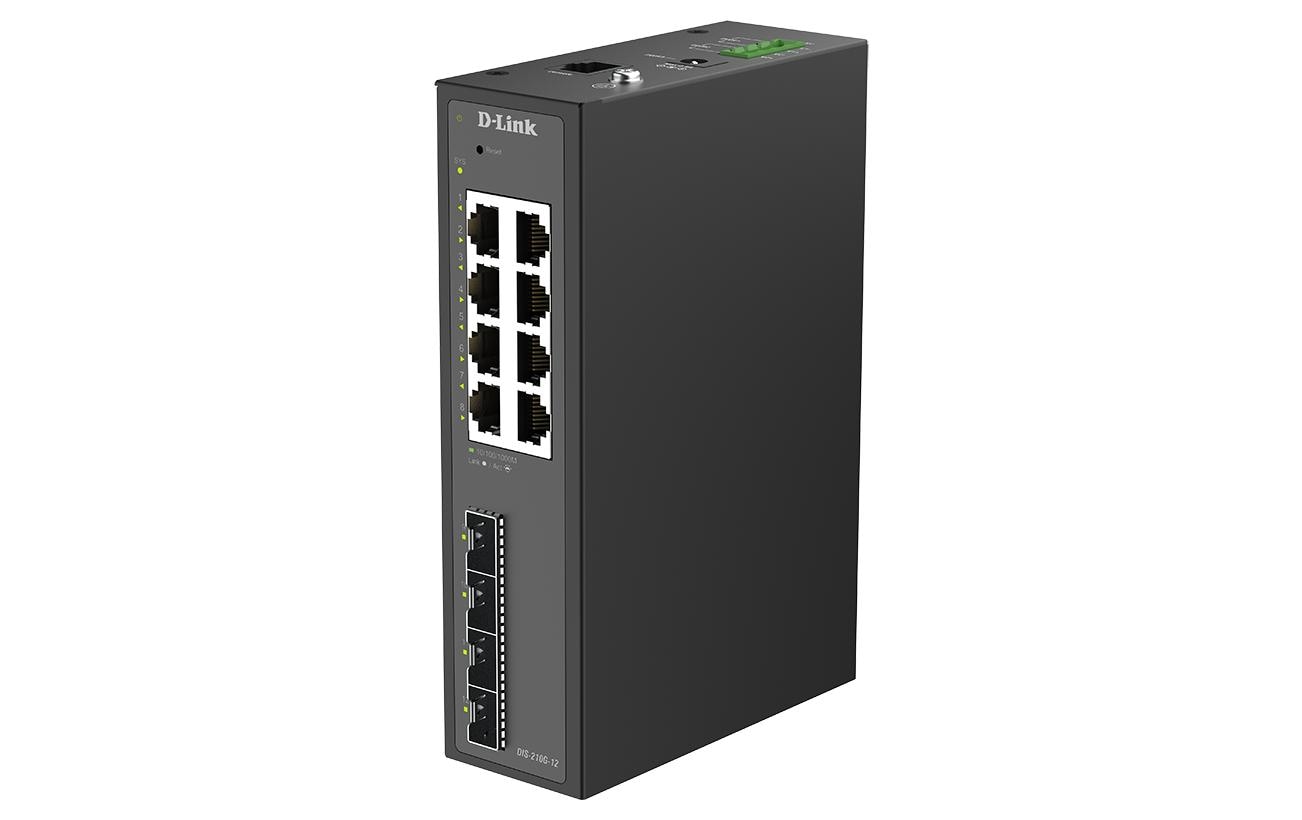 D-Link DIS-210G-12UP – Managed Switch – 8×GbE, 4×SFP, L2/L3, PoE++ 240 W