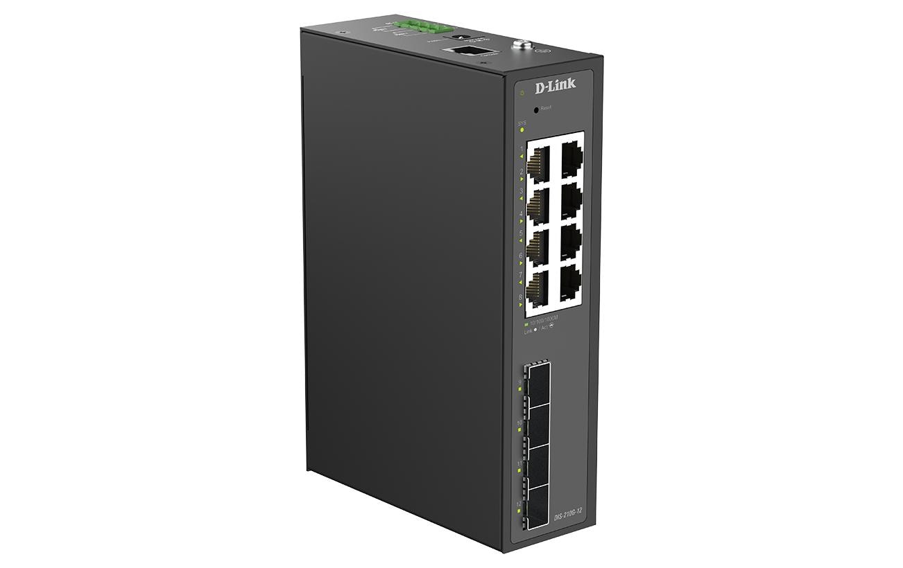 D-Link DIS-210G-12UP – Managed Switch – 8×GbE, 4×SFP, L2/L3, PoE++ 240 W