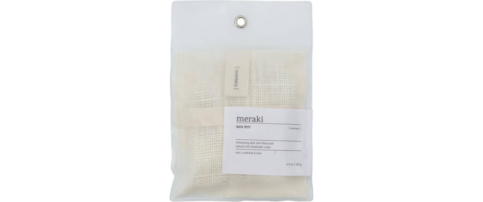 Cisco Meraki Tools Waschhandschuh – Rosmarin – 15,5 × 13 cm – Jute, beige
