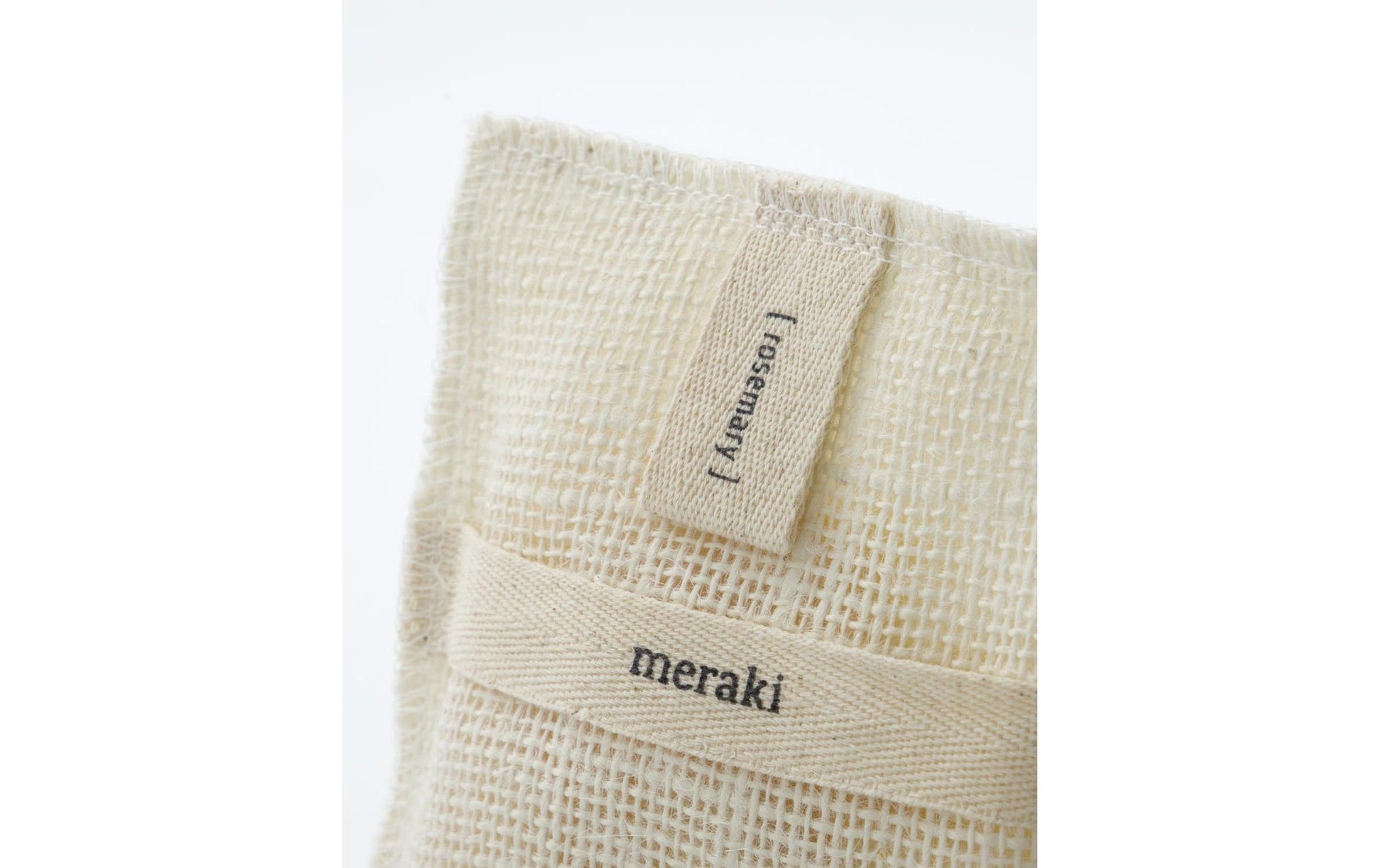 Cisco Meraki Tools Waschhandschuh – Rosmarin – 15,5 × 13 cm – Jute, beige