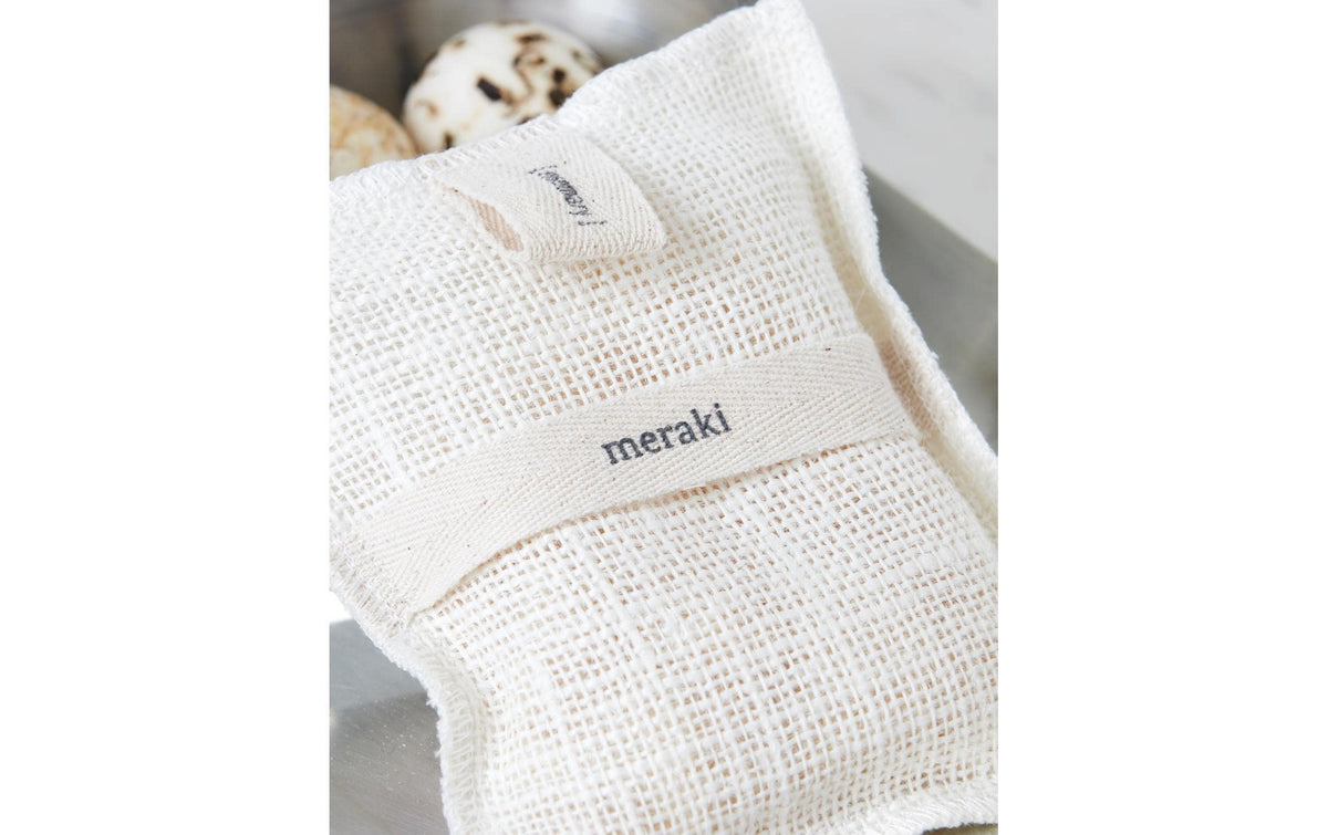 Cisco Meraki Tools Waschhandschuh – Rosmarin – 15,5 × 13 cm – Jute, beige
