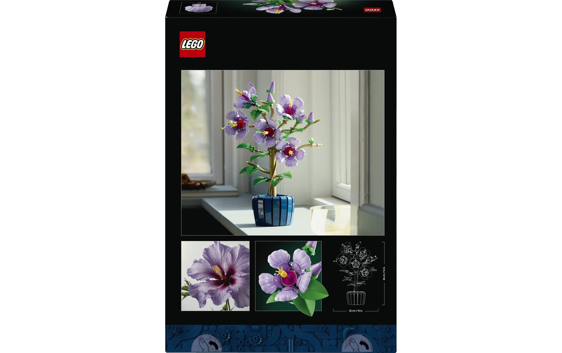 LEGO Icons Hibiscus 3D-Puzzle – 660 Teile – 25 × 36 × 13 cm – ab 18 Jahren
