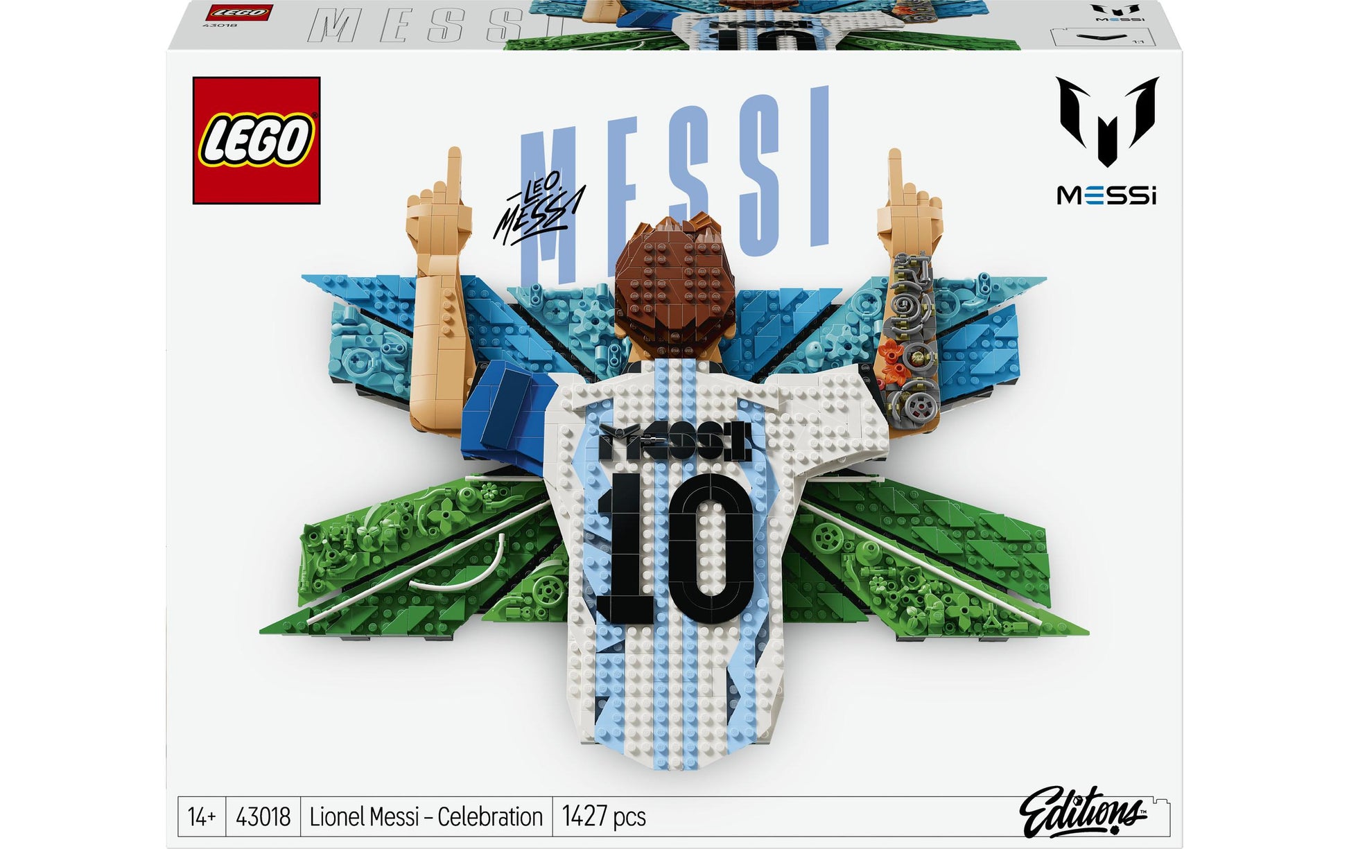 LEGO Editionen Lionel Messi Torjubel 3D-Puzzle – 37,8 × 9,4 × 48 cm – 1427-teilig – ab 14 Jahren