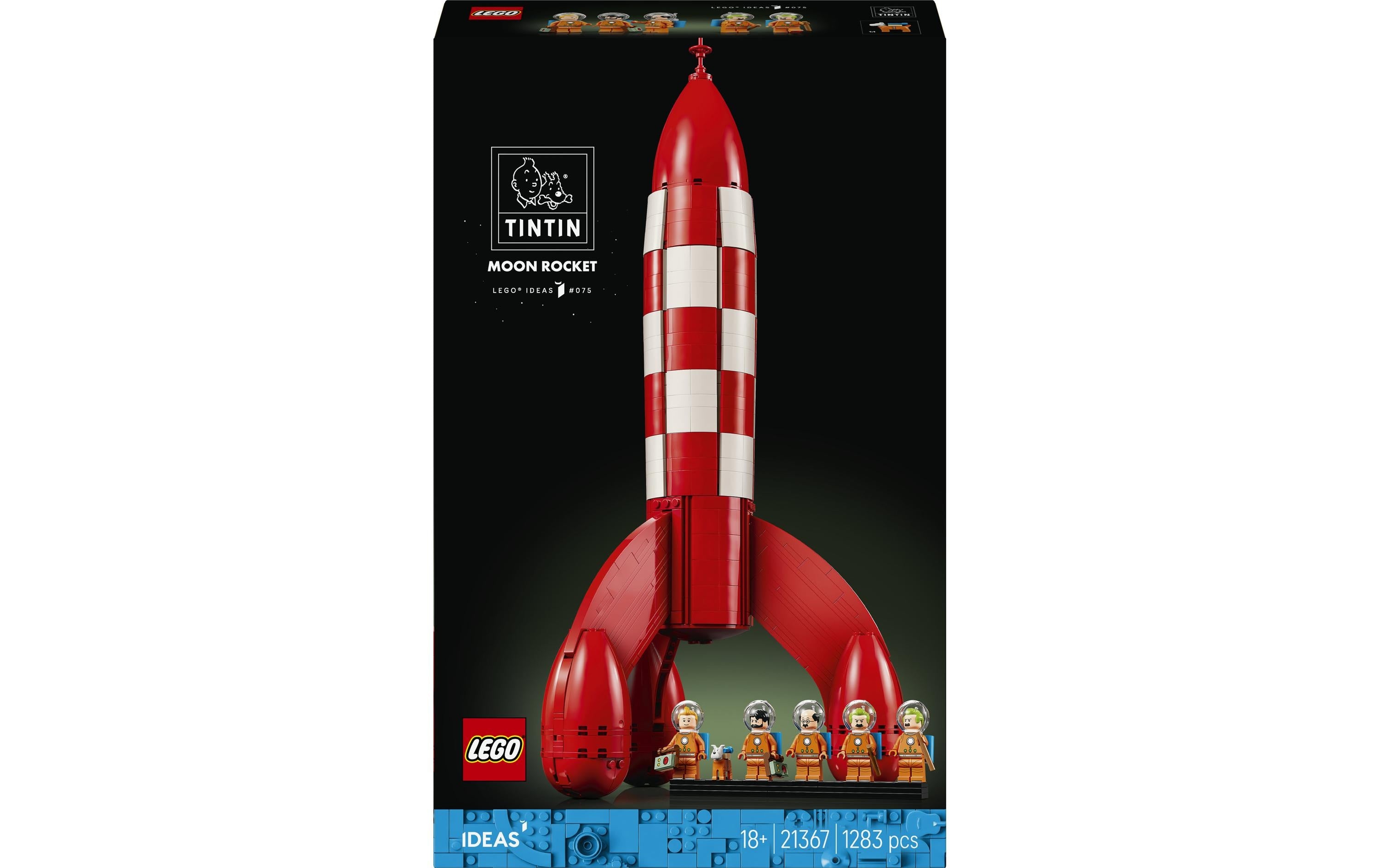 LEGO Ideas Die Mondrakete von Tim und Struppi Bausatz – 1283 Teile – 45,6×8,8×28,2 cm – ab 18 J.
