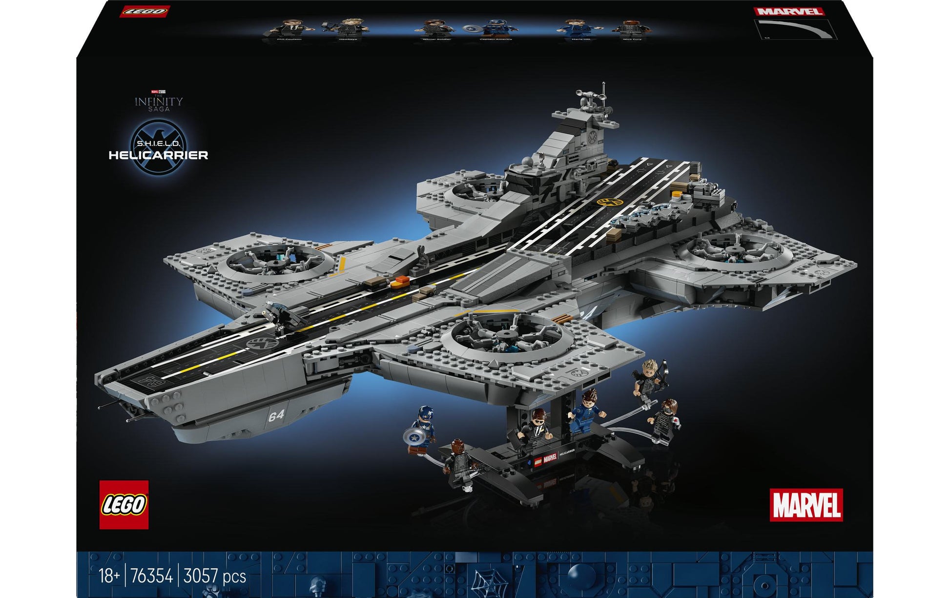 LEGO Set S.H.I.E.L.D. Helicarrier – 3057 Teile – 37,8 × 15,7 × 55,5 cm – ab 18 Jahren – Marvel