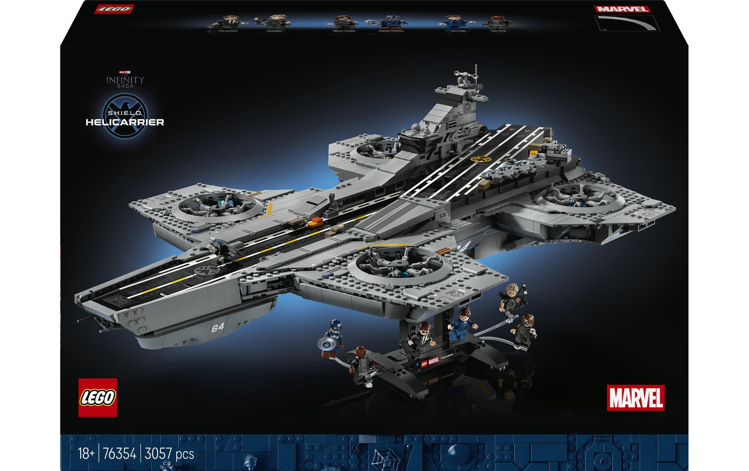 LEGO Set S.H.I.E.L.D. Helicarrier – 3057 Teile – 37,8 × 15,7 × 55,5 cm – ab 18 Jahren – Marvel