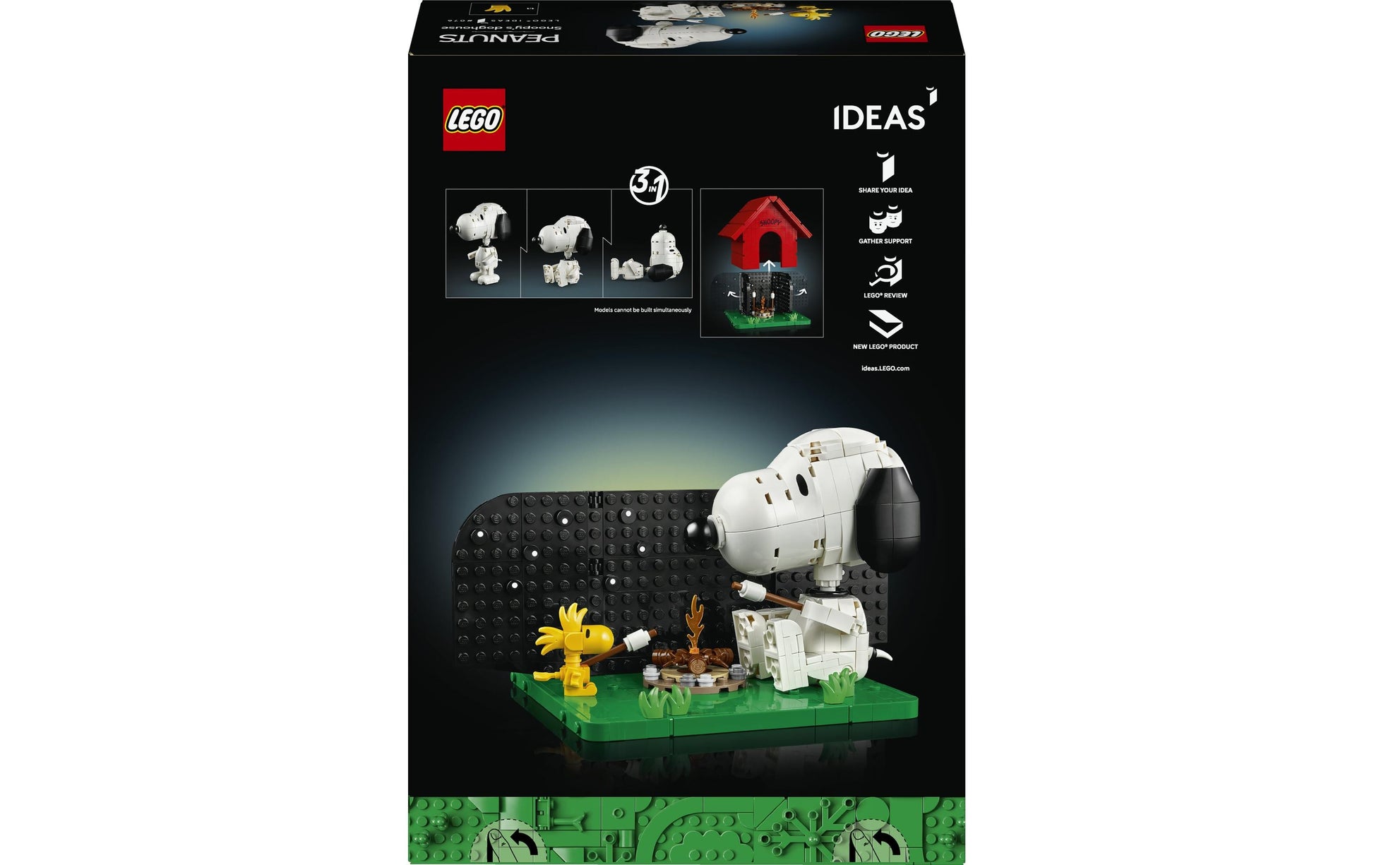 LEGO Ideas Snoopys Hundehütte 3D-Puzzle – Peanuts – 964 Teile – 38,2×9,4×26,2 cm – ab 18 J.
