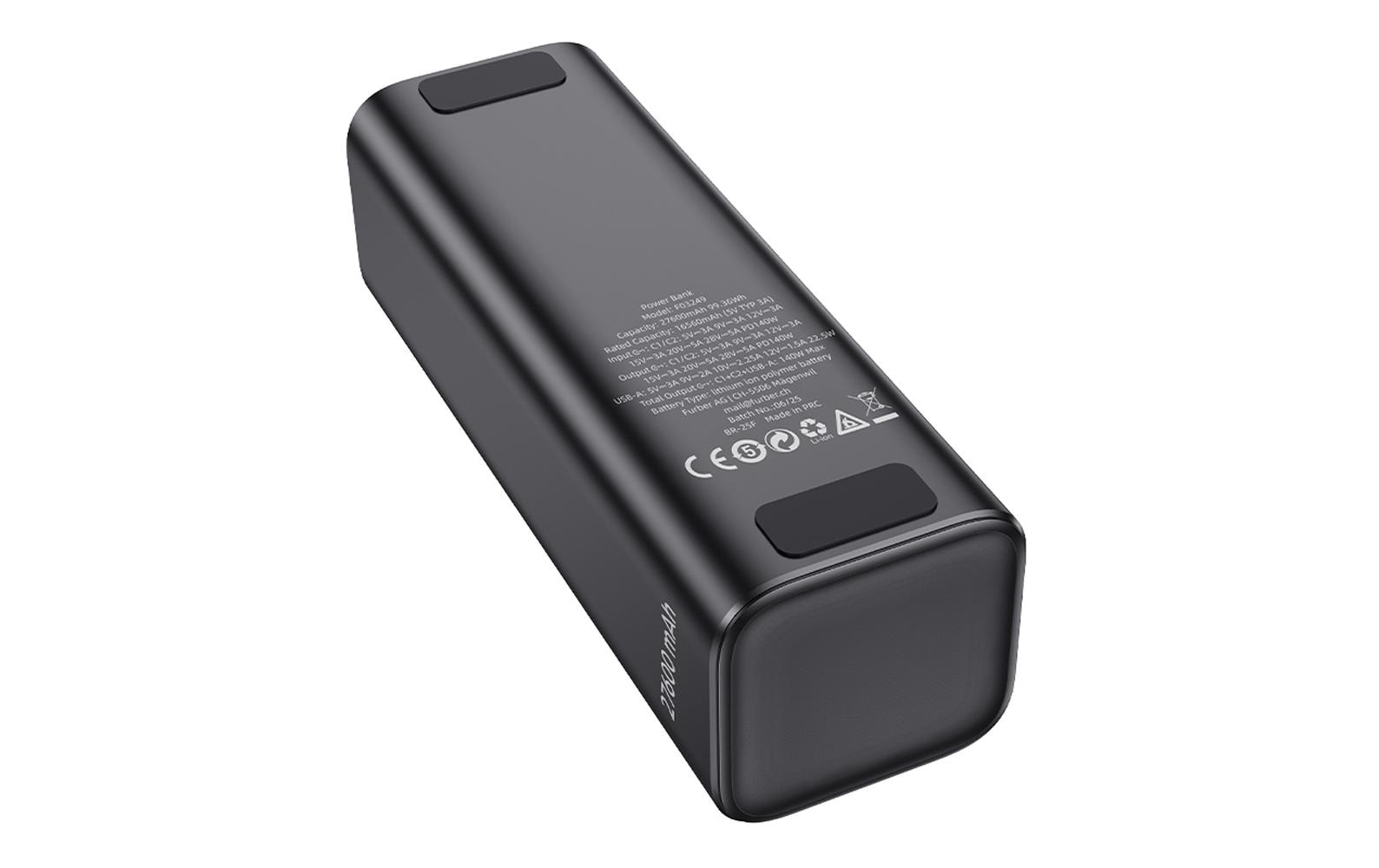 Onit Powerbank 27'600 mAh – 140 W PD, 2× USB-C, 1× USB-A, Anthrazit