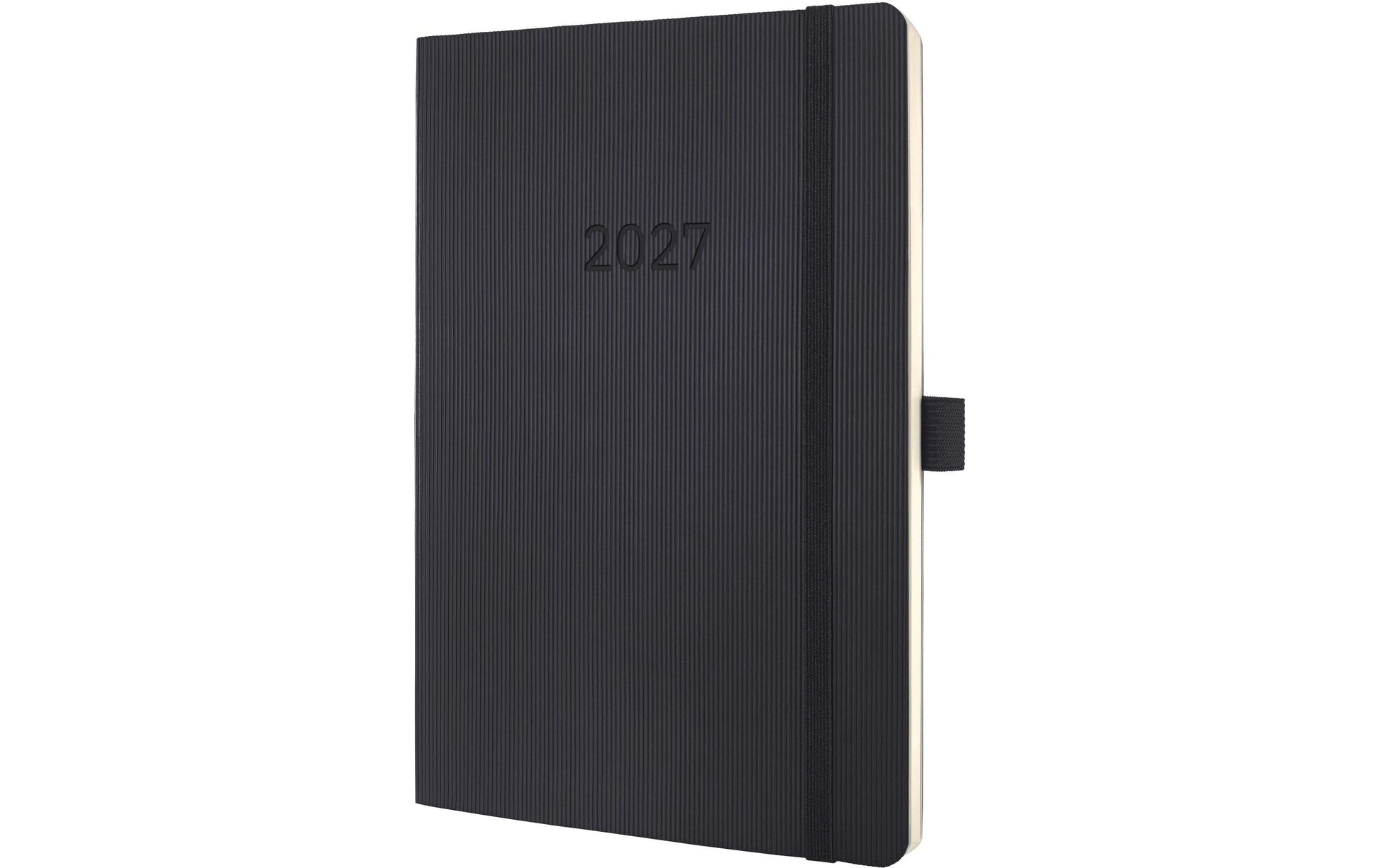 Sigel Conceptum – Wochenagenda 2027, 1 Woche/2 Seiten, A5, Softcover, mehrsprachig DE/EN/FR/NL, Schwarz