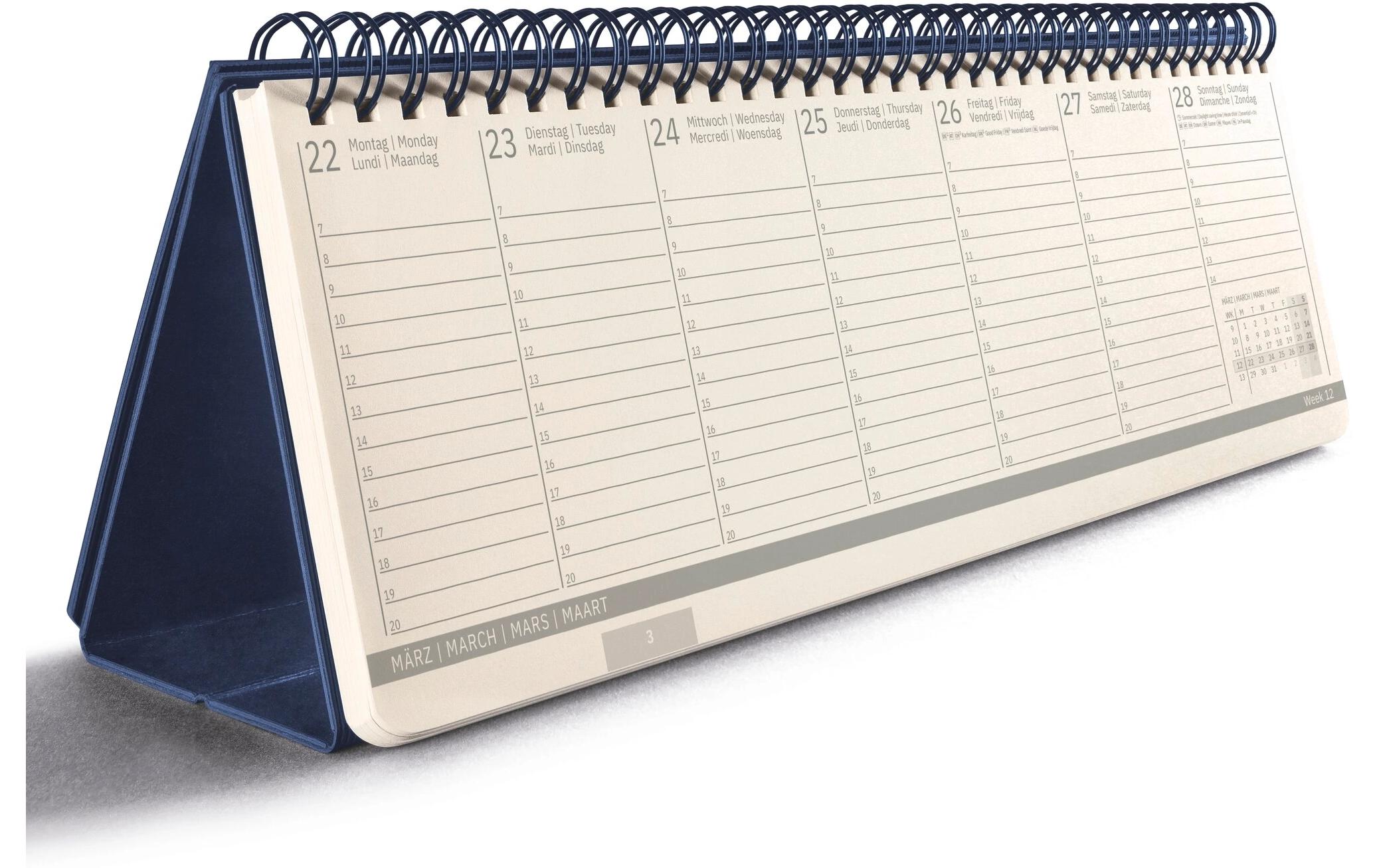 Sigel Conceptum – Tischkalender 2027, 30 × 14,3 cm, Spiralbindung, Hardcover, 132 Blatt, mehrsprachig D/F/GB/N