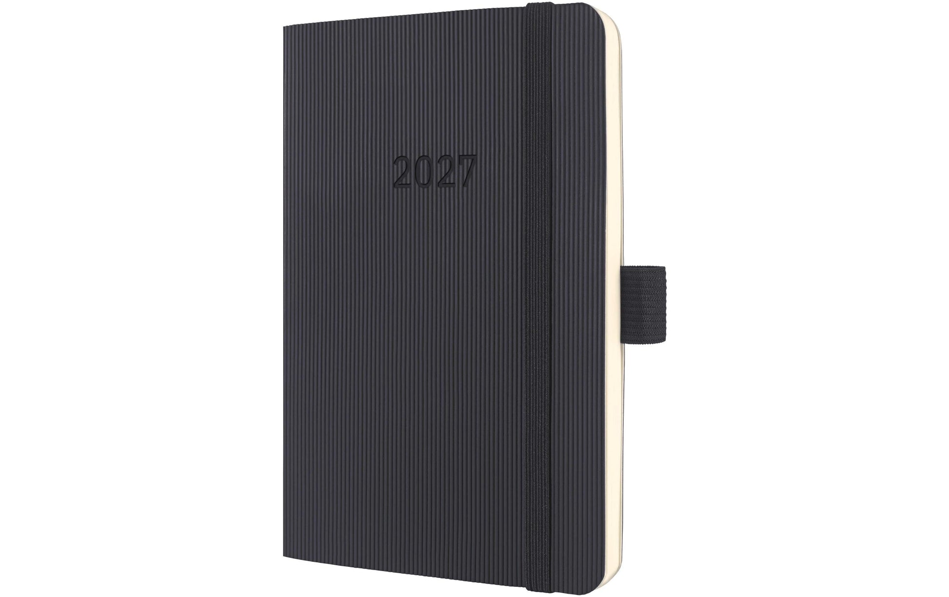 Sigel Conceptum – Wochenagenda 2027, 1 Woche/2 Seiten, A6, Hardcover, Schwarz